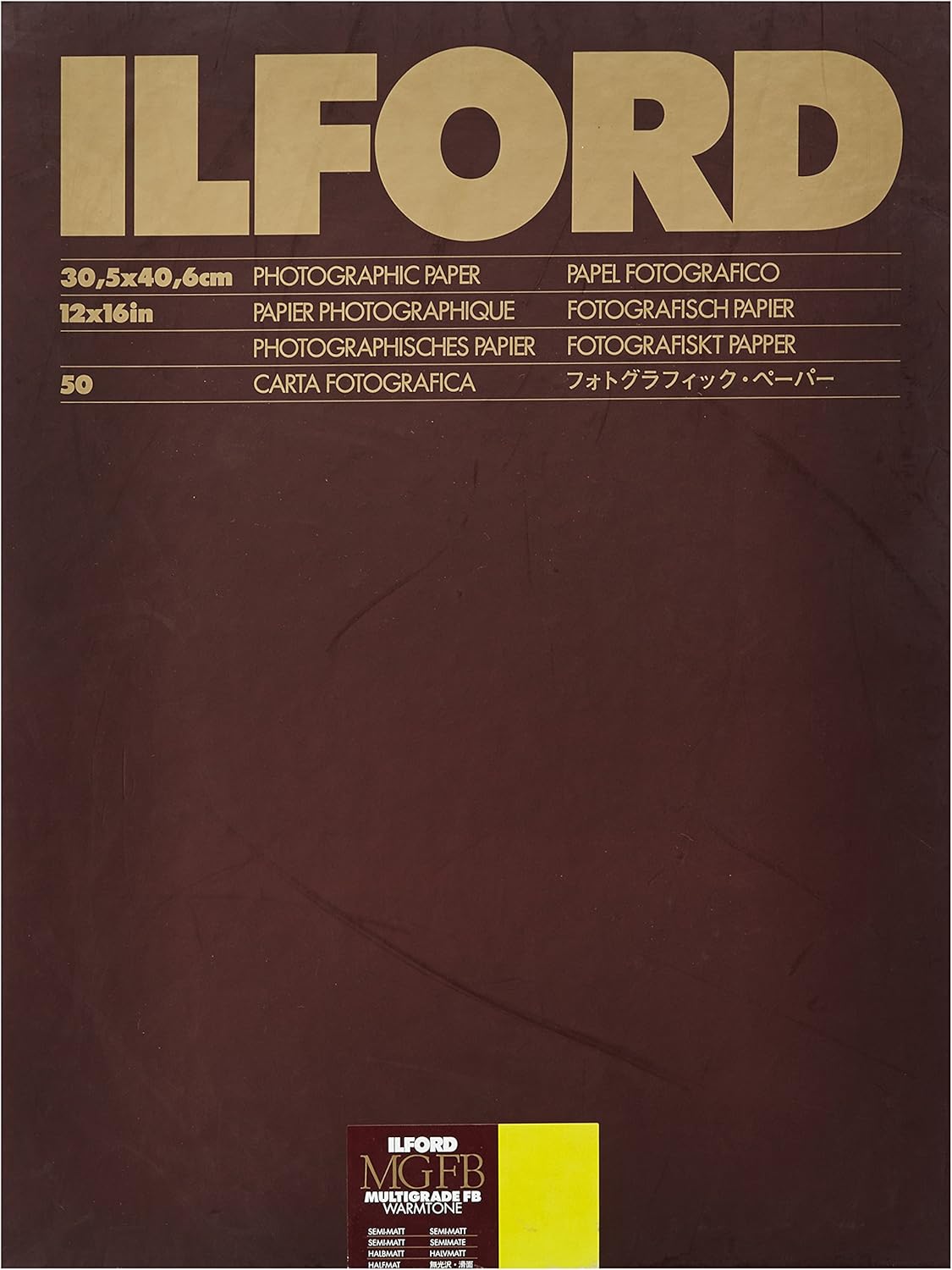 Ilford Multigrade FB Warmtone Semi Matt 12 x 16 inches (30.5x40.6 centimetres) 50 Sheets