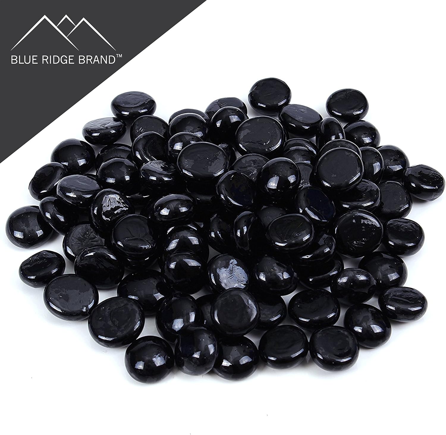 Reflective Fire Pit Glass Beads - Professional Grade Fire Glass for Fire Pit - 3/4" Firepit Glass Rock - Glass Stones - Gas & Propane Fireplace Glass (10 Pound, Black) - Image 2