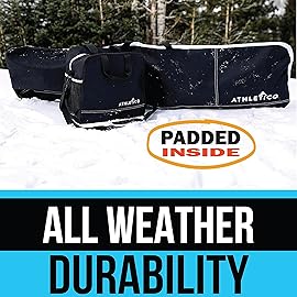 Athletico Padded Two-Piece Snowboard and Boot Bag Combo | Store & Transport Snowboard Up to 165 CM and Boots Up To Size 13 | Includes 1 Padded Snowboard Bag & 1 Padded Boot Bag (Black)
