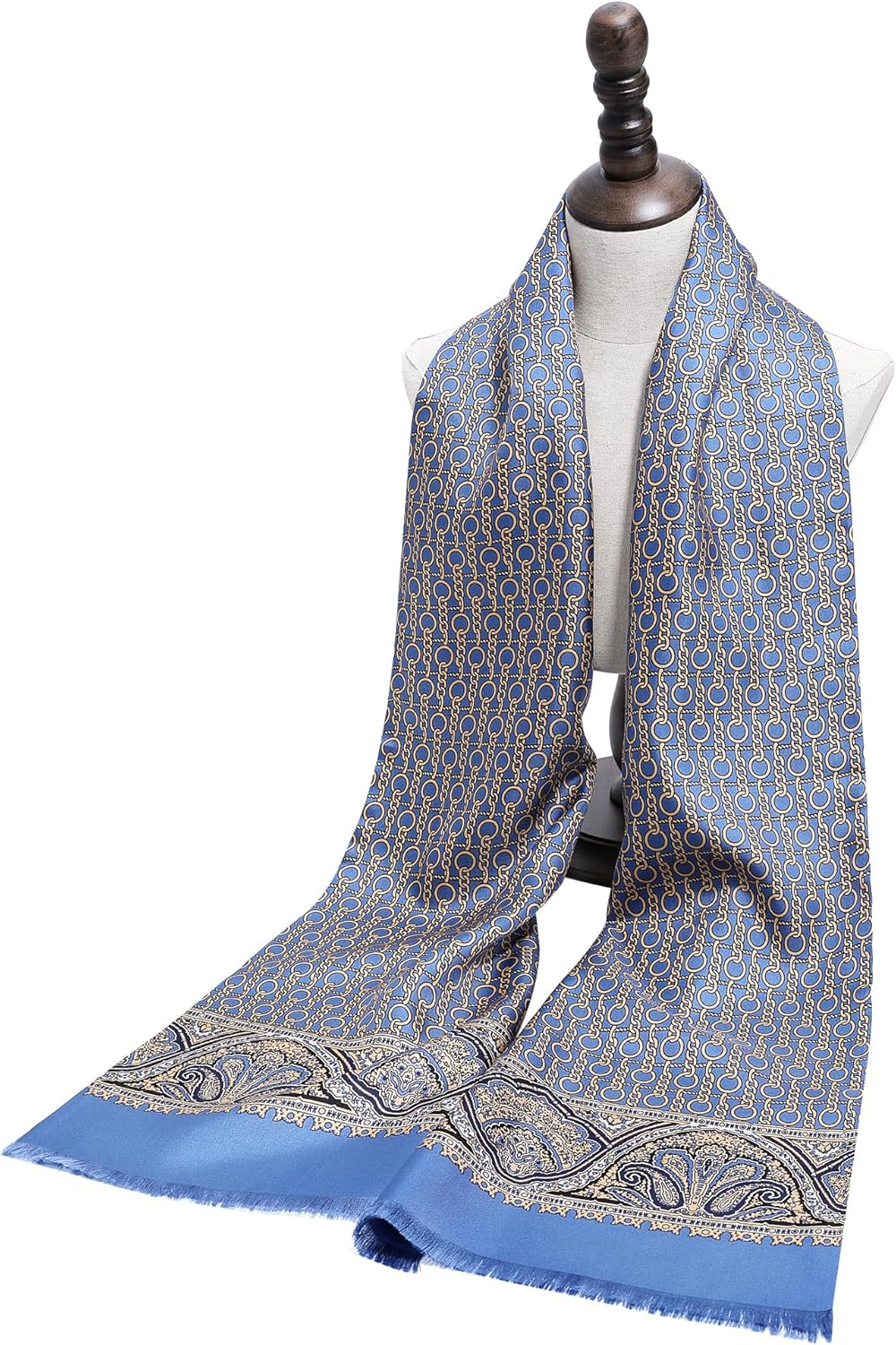 100% Mulberry Silk Scarf for Men - Luxury 14 Momme Twill Silk Scarves for Men 10''X63''
