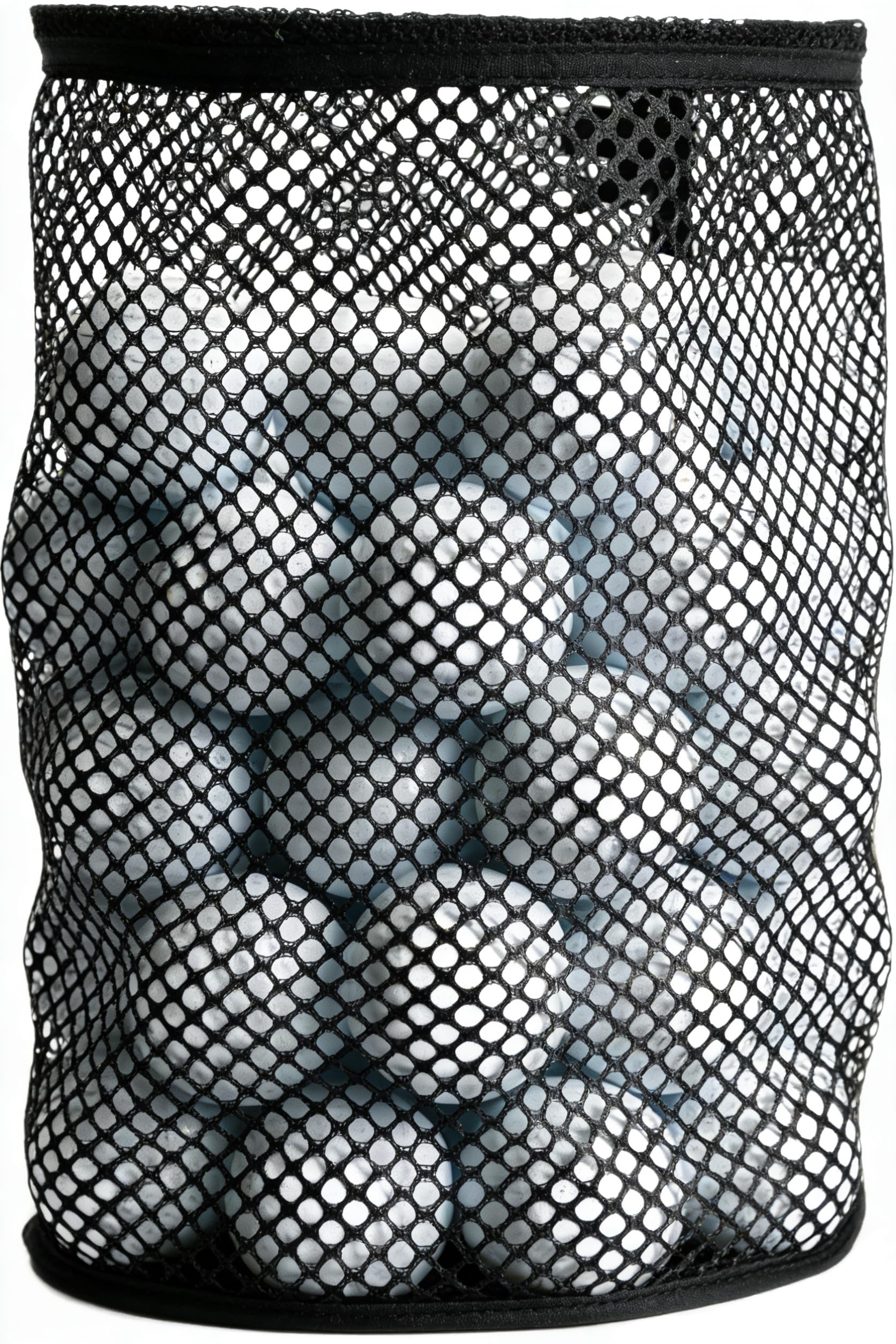 QBDIANGEN Large Capacity Golf Ball Bag, GolfBalls Storage Net Bag with Drawstring Tote Handle, Portable Sack for Golf Courses, Training, Fitness Clubs & Outdoor Use (Black; Large Size)