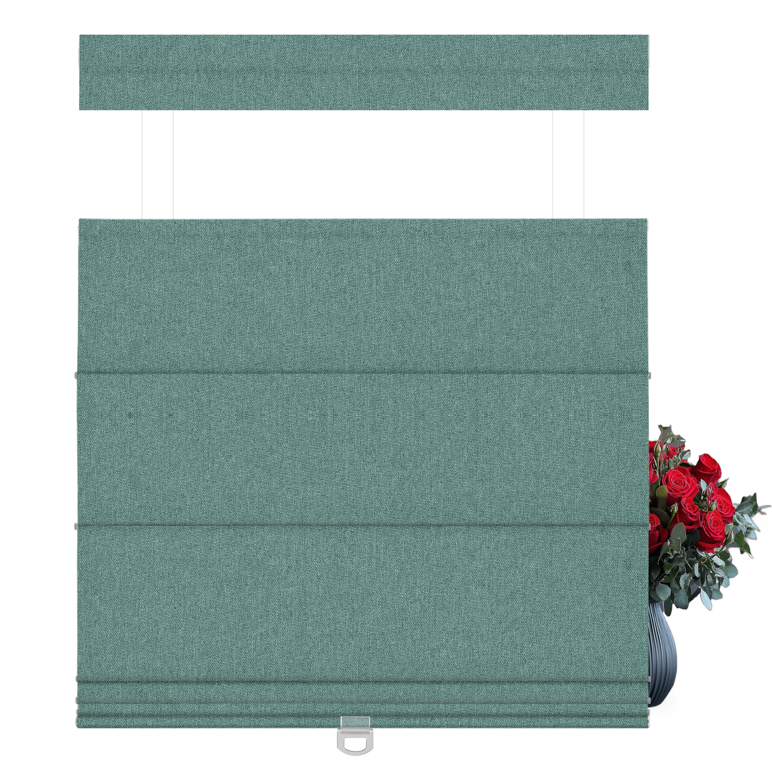 BERISSA Top Down Bottom Up Roman Shades for Windows Blackout, Cordless Fabric Roman Blinds, Thermal Insulated Room Darkening Window Shades for Home