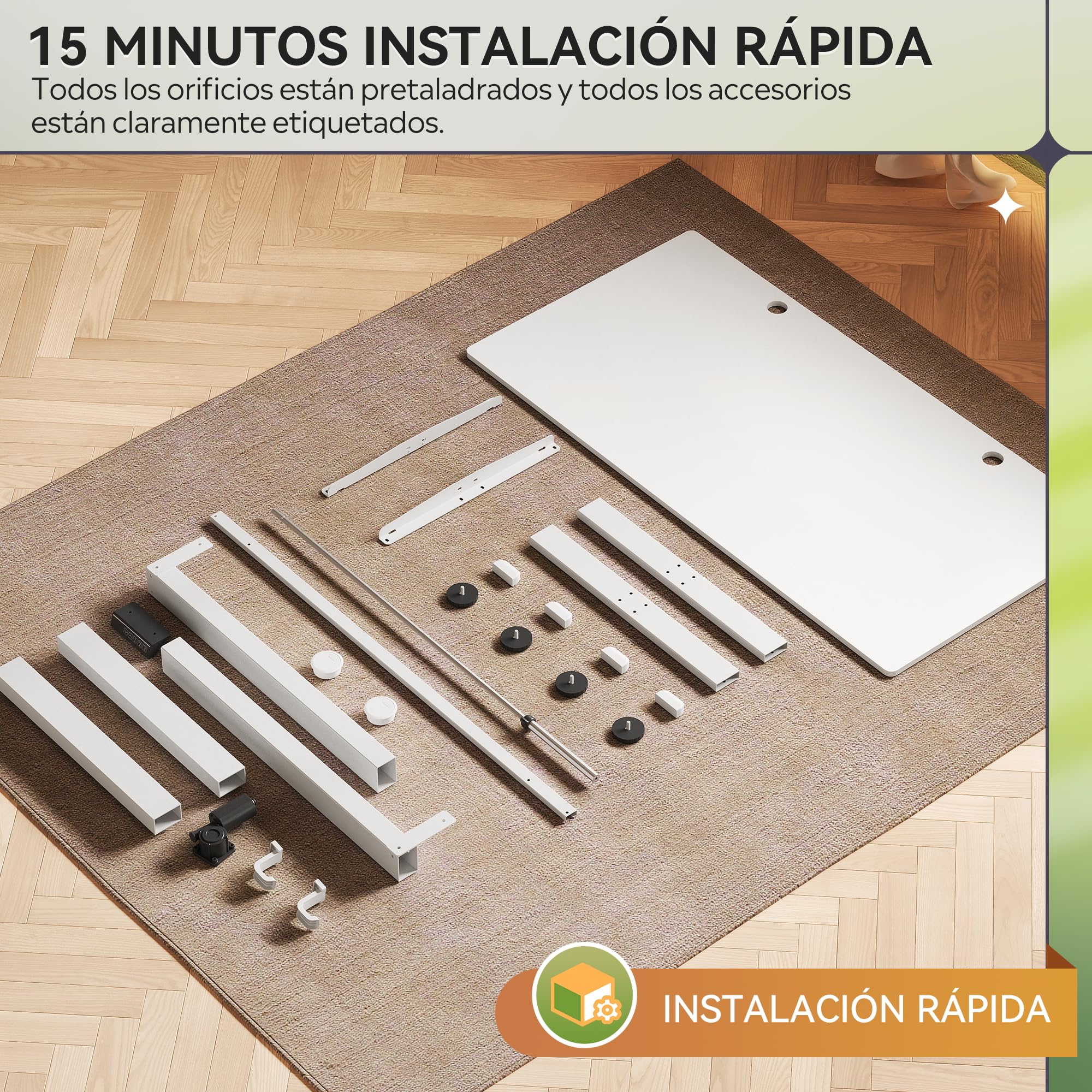 DEVAISE Escritorio Elevable Eléctrico 140x70cm, con 3 Memorias y Pantalla Digital, Mesa Ajustable Monobloque para Oficina en Casa, Blanco