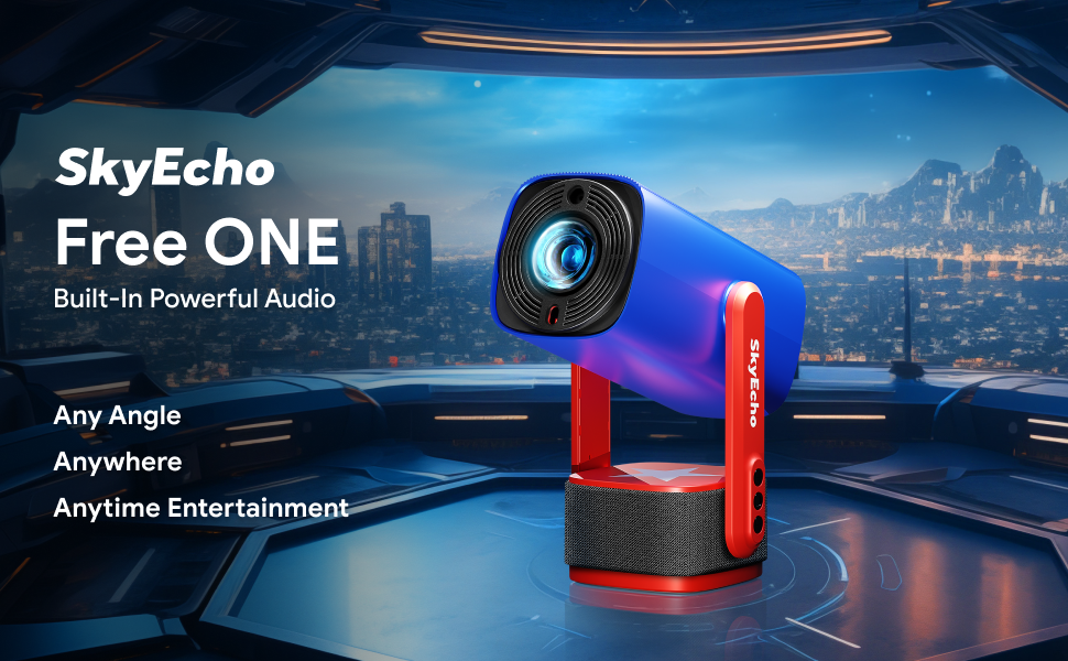 Watch SkyEcho FreeONE Blue Mini Projector with Wifi and Bluetooth
