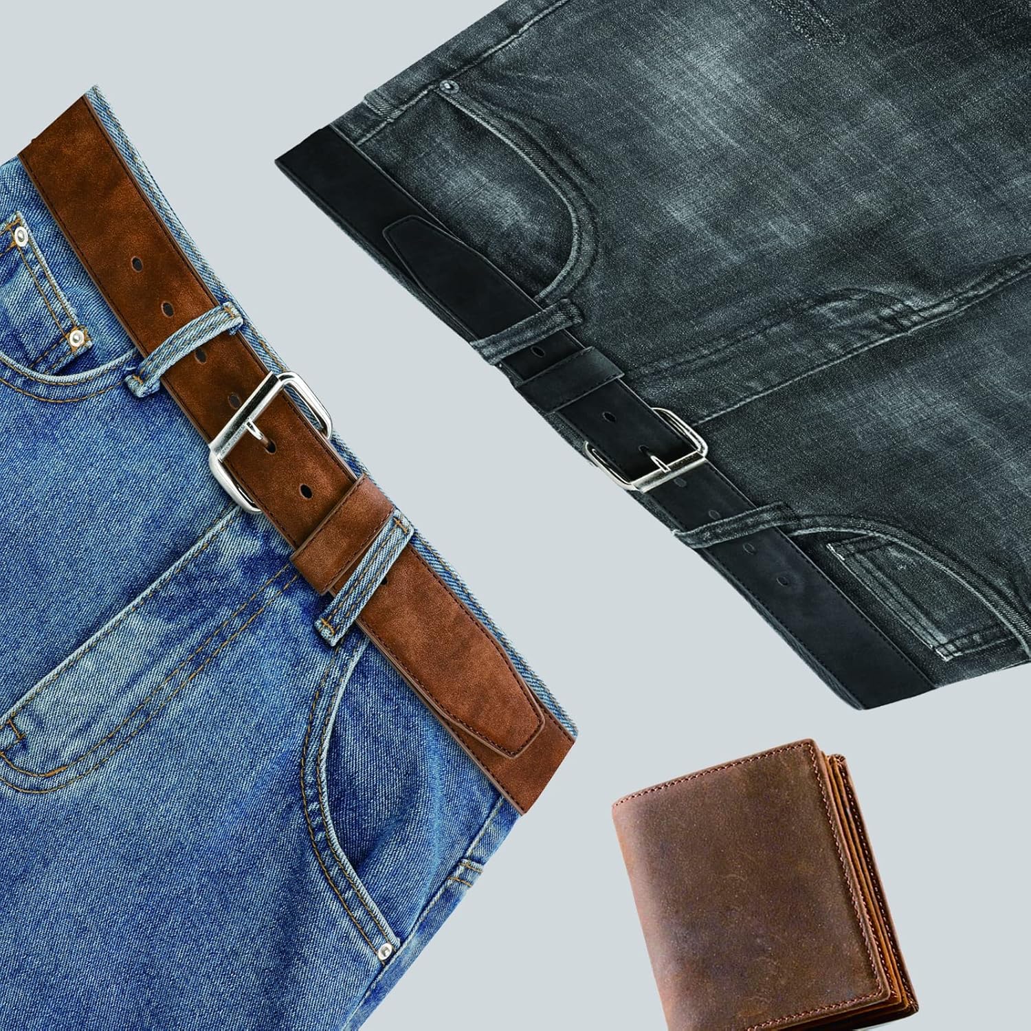 Men's Belt Big & Tall 56"-80" Genuine Leather Belt Reinforced Strap Casual Work Jean Extra Long Belts - Image 9