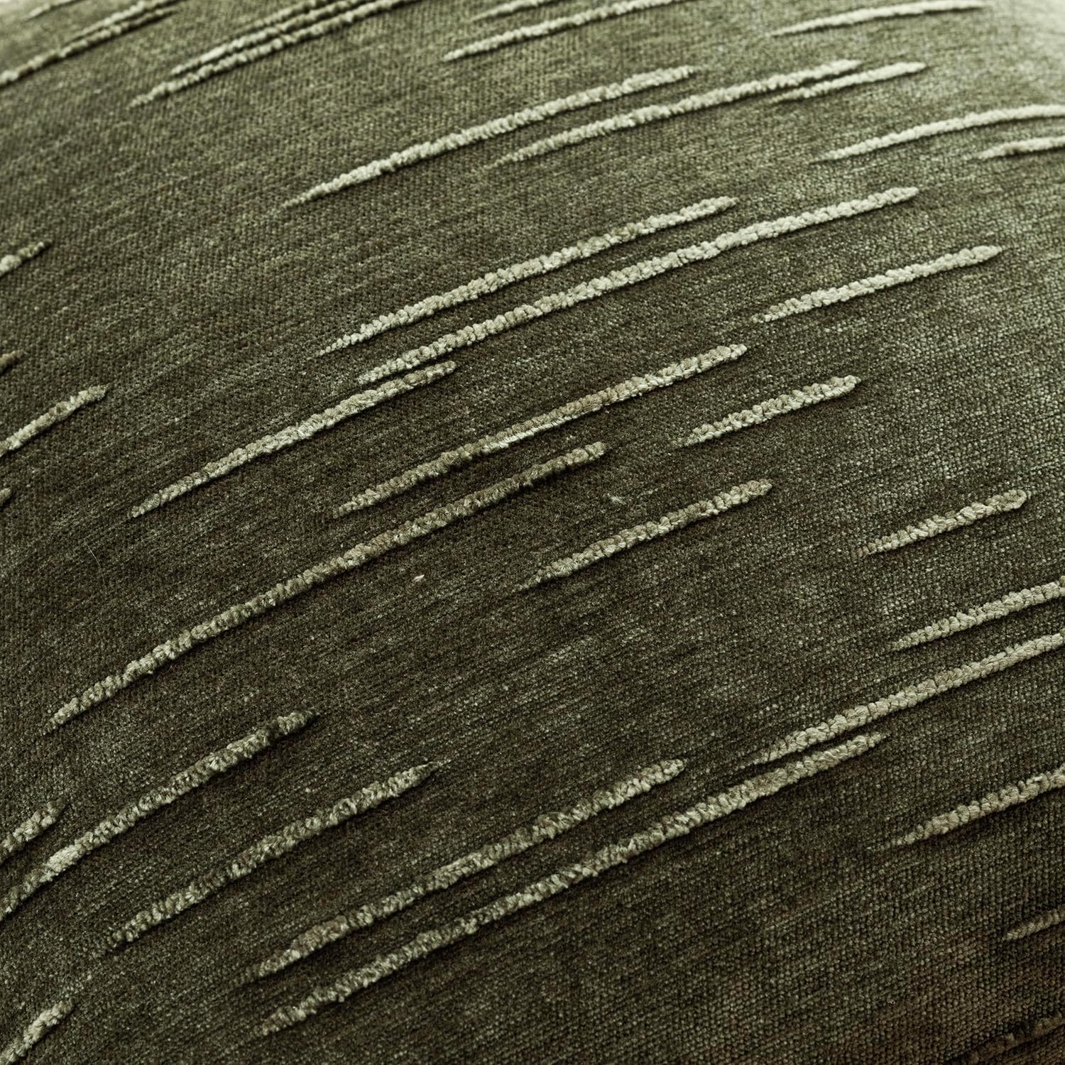 Foindtower Pack of 2 Slubby Textured Chenille Throw Decorative Pillow Covers Square Accent Solid Cushion Cover Soft Farmhouse Pillow Case for Couch Sofa Bedroom Living Room 22x22 Inch,Dark Olive Green