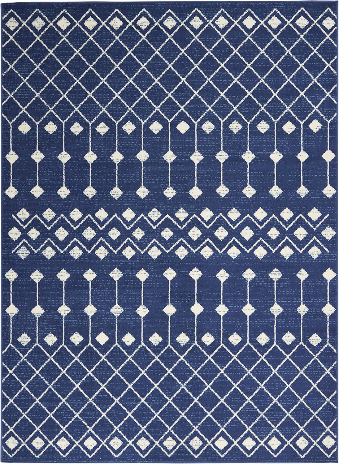 Nourison Grafix Moroccan Navy 5'3" x 7'3" Area Rug, Easy Cleaning, Non Shedding, Bed Room, Living Room, Dining Room, Kitchen (5x7)