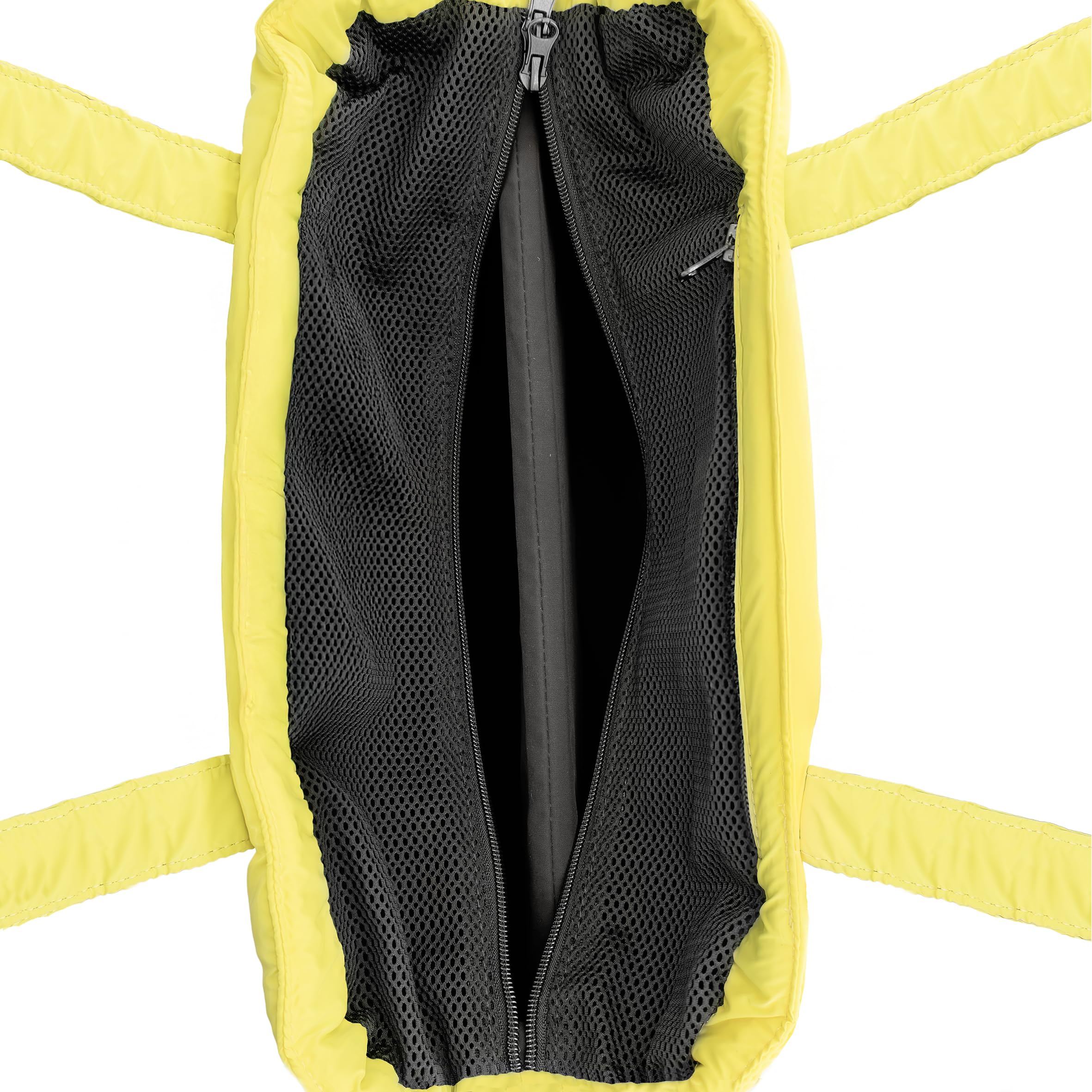 Record - Bolsa transportín Subzero para Perros y Gatos. Traporino para Perros de poliéster Resistente con Efecto Iridiscente. Correa extraíble, Fondo y Bolsillo Interior con Cremallera | Amarillo,
