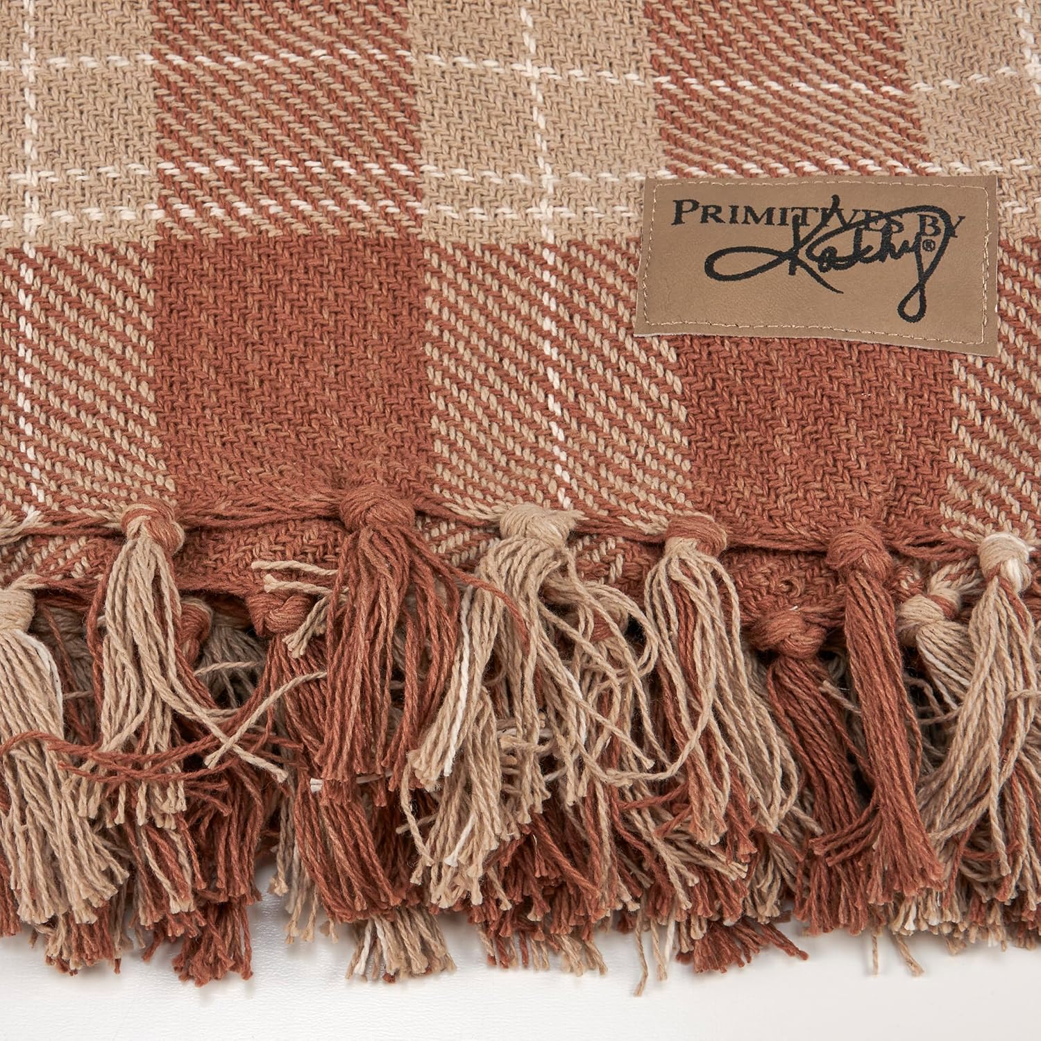 Primitives by Kathy Throw Blanket - Brown Tartan