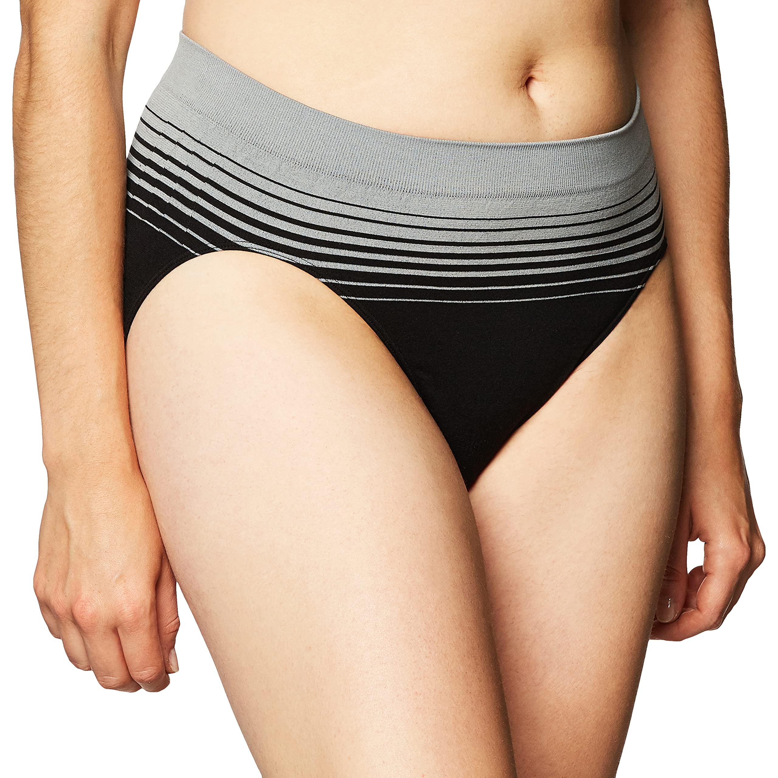 Bali Women's Seamless Hi-cut Panty, Comfort Revolution Microfiber Brief, Full Coverage Underwear