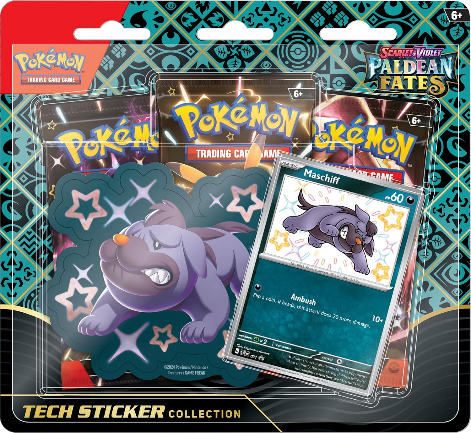 POKEMON TCG: Scarlet and Violet: PALDEAN Fates: TECH Sticker Collection - Shiny Maschiff