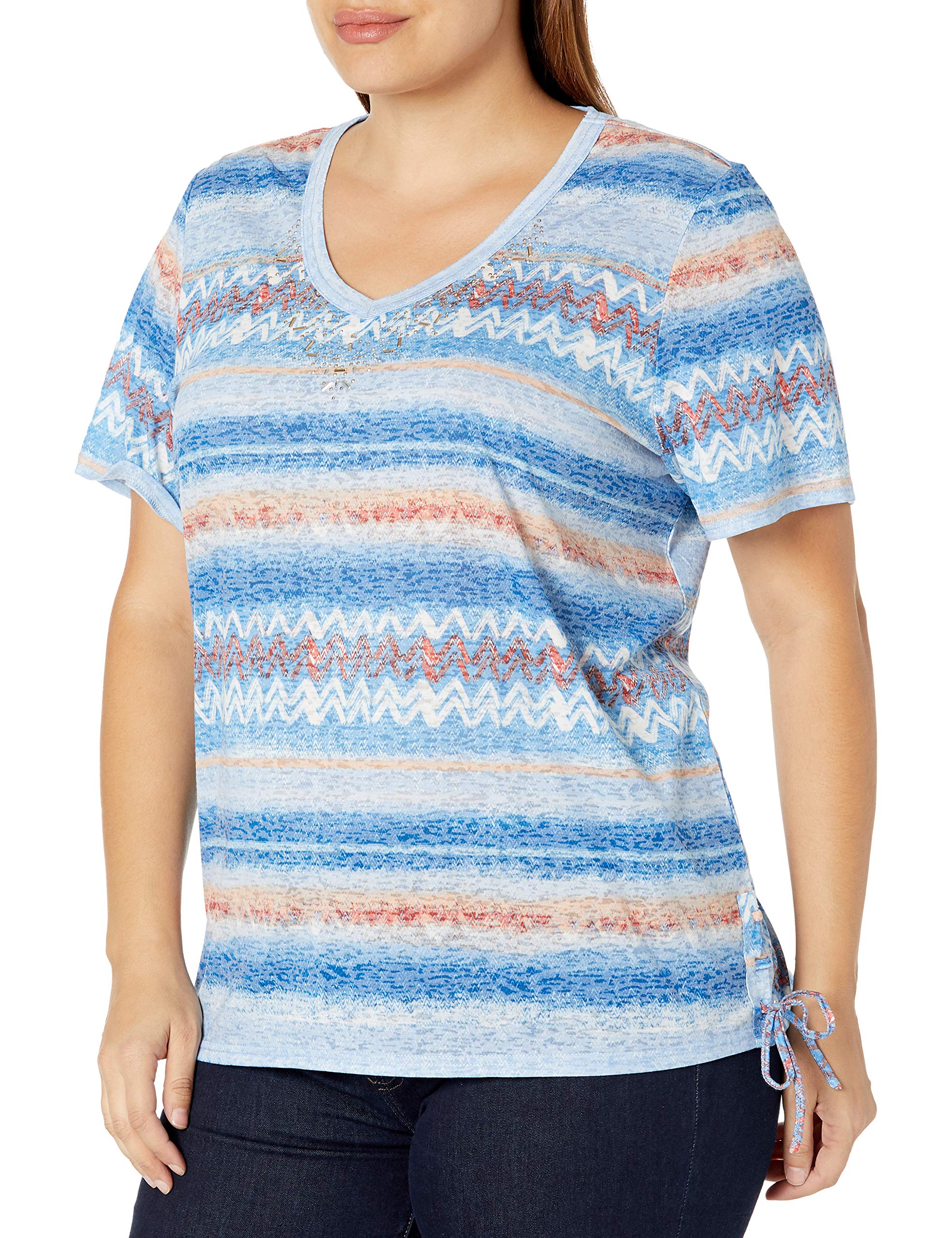 Erikawomens Beth SS Side Tie Top Blouse