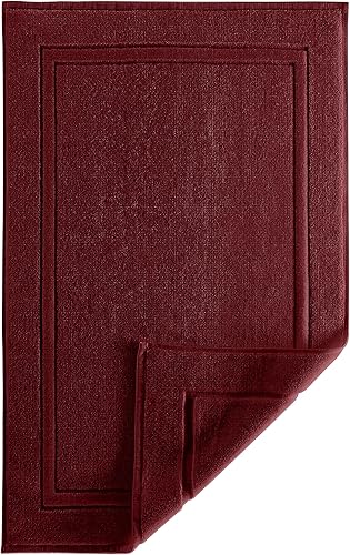 Alibi Toalla de baño para piso, 1 paquete de toalla de algodón de lujo súper suave y absorbente, color borgoña, 24 x 17 pulgadas