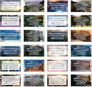 JBH Creations Serenity Prayer Cards - Pack of 48: 24 Unique Nature Designs, 2 of Each