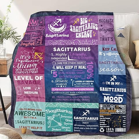 Sagittarius Gifts for Women, Sagittarius Throw Blanket,Sagittarius Zodiac Gifts for Women, Sagittarius Astrology Throw Blanket Birthday Sagittarius Gifts for Women Men 60