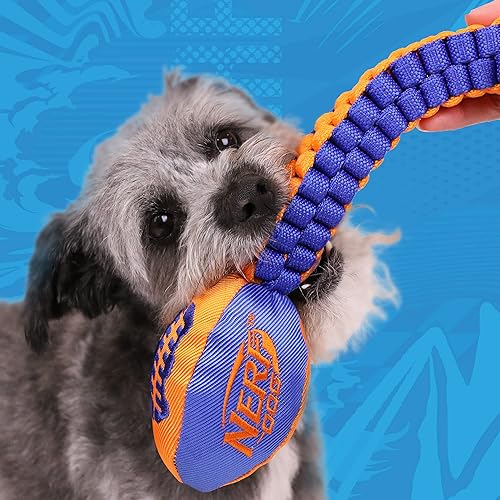 Miniatura 2 de Nerf Dog Vortex - Juguete de cadena para perro con cabeza de fútbol chirriante, ligero, duradero, resistente al agua, 30 pulgadas, para razas