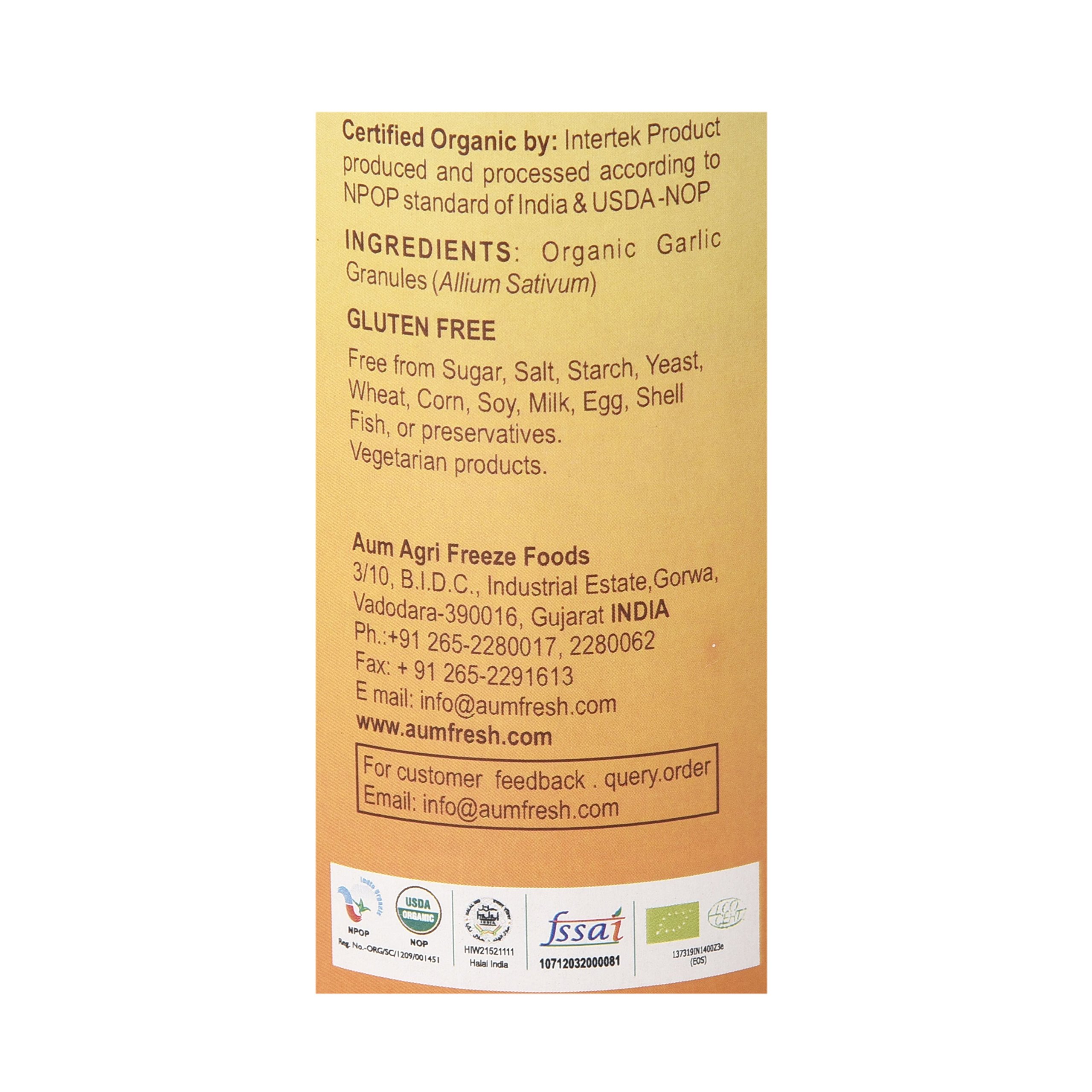 Aumfresh Organic Garlic Granules - 100% Pure & Natural, 50 gm 1