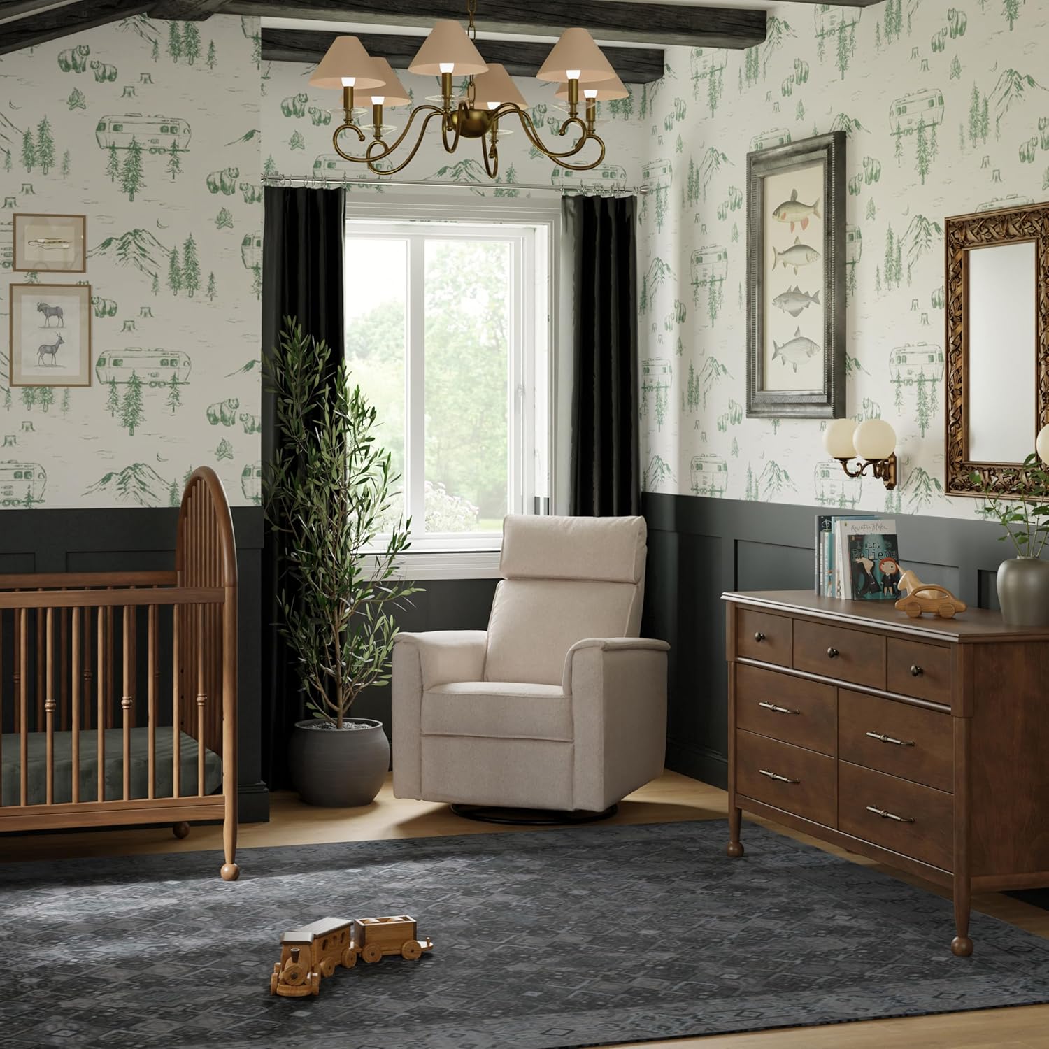 Namesake Willa Plus Power Glider Recliner w/Power Headrest in Performance Beach Eco-Weave, Water Repellent and Stain Resistant, Greenguard Gold and CertiPUR-US® Certified