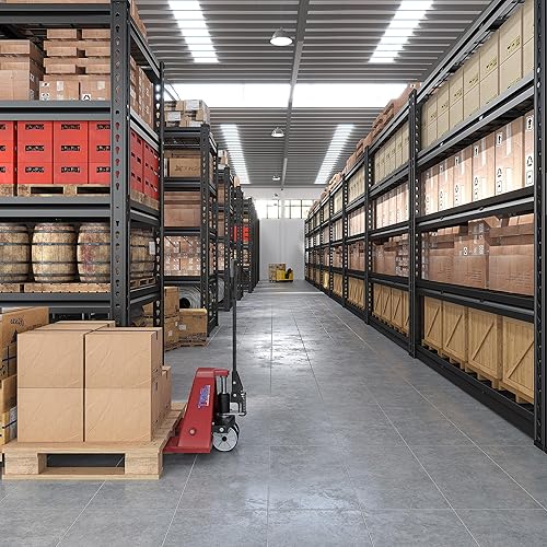 Miniatura 6 de REIBII Estantería de garaje de 48 pulgadas de ancho, estantería de metal de 3000 libras, estantes de almacenamiento resistentes, estantes de metal