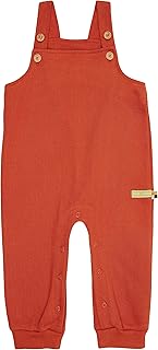 loud + proud Unisex Children's Interlock, GOTS Certified Dungarees