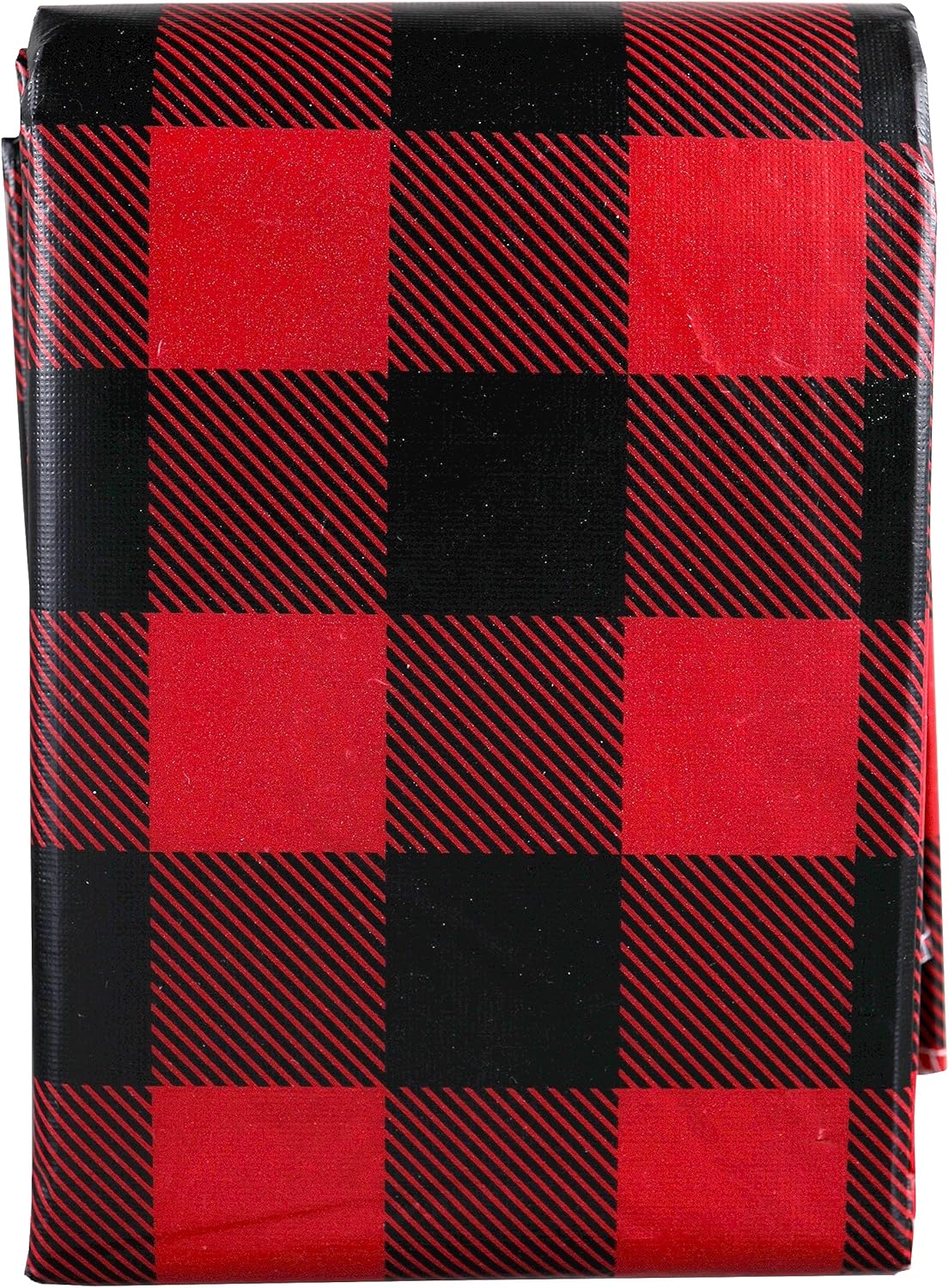 Iconikal Flannel-Backed Reusable PEVA Tablecloth Table Cover, Red Buffalo Plaid, 70 x 52 inches - Image 2