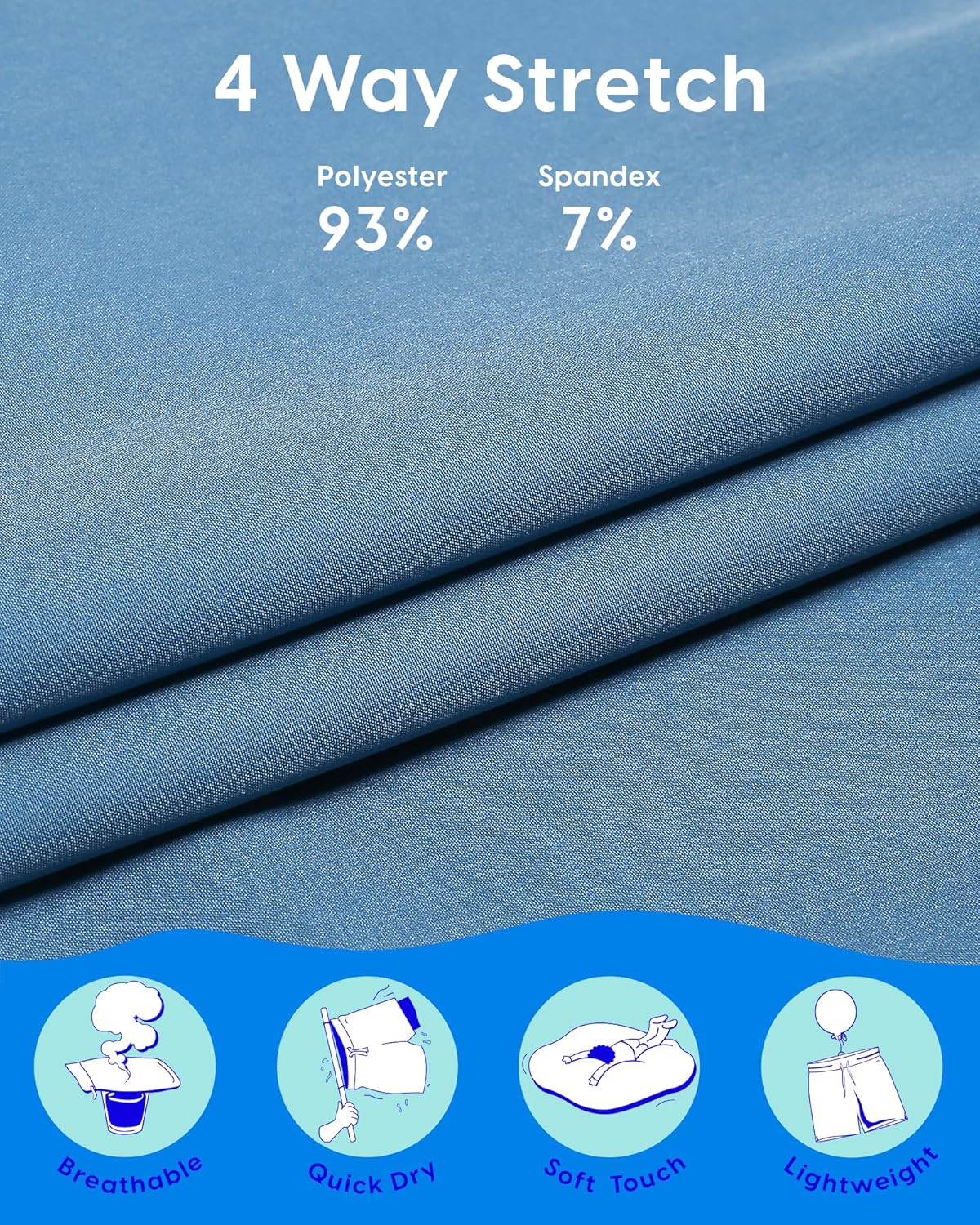 maamgic Mens Swim Trunks 9 Inch with Mesh Lining Bathing Suit Stretch Board Shorts with Zip Pockets for Swimming - Image 4