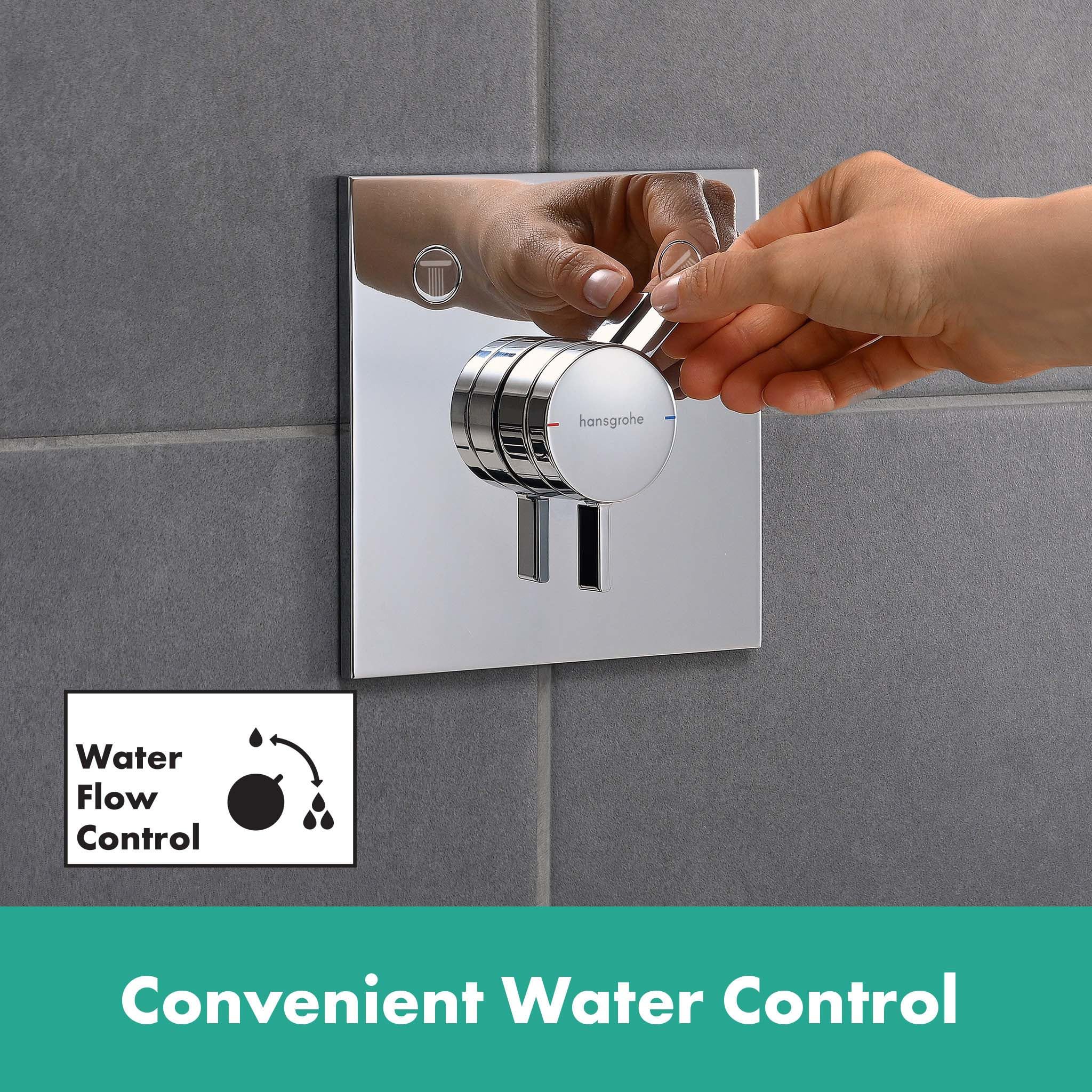 hansgrohe DuoTurn E - Duscharmatur Unterputz für 2 Verbraucher, Mischbatterie Dusche eckig, Einhebelmischer für iBox universal 2, Chrom