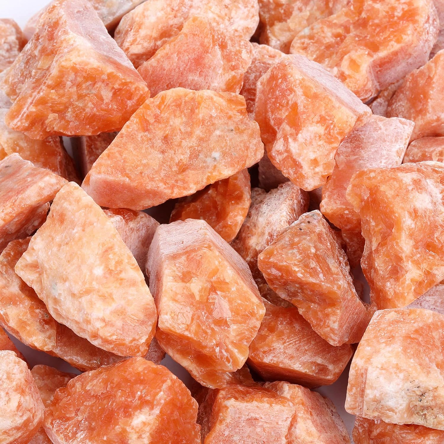 Top Plaza Bulk Sunstone Healing Crystals Rough Stones - Large 1" Natural Raw Stones Crystal for Reiki Healing, Wicca, Witchcraft, Tumbling, Cabbing, Fountain Rocks, Decoration, Polishing 0.5lb : Home & Kitchen