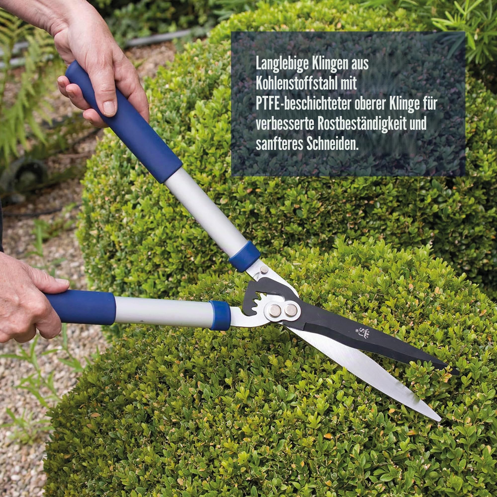 Spear & Jackson 8170RS Razorsharp Getriebe-Heckenschere – Einfaches Schneiden von Hecken & Sträuchern, 200 mm PTFE-beschichtete Kohlenstoffstahlklingen, Getriebeantrieb, Aluminiumgriffe mit Softgriff