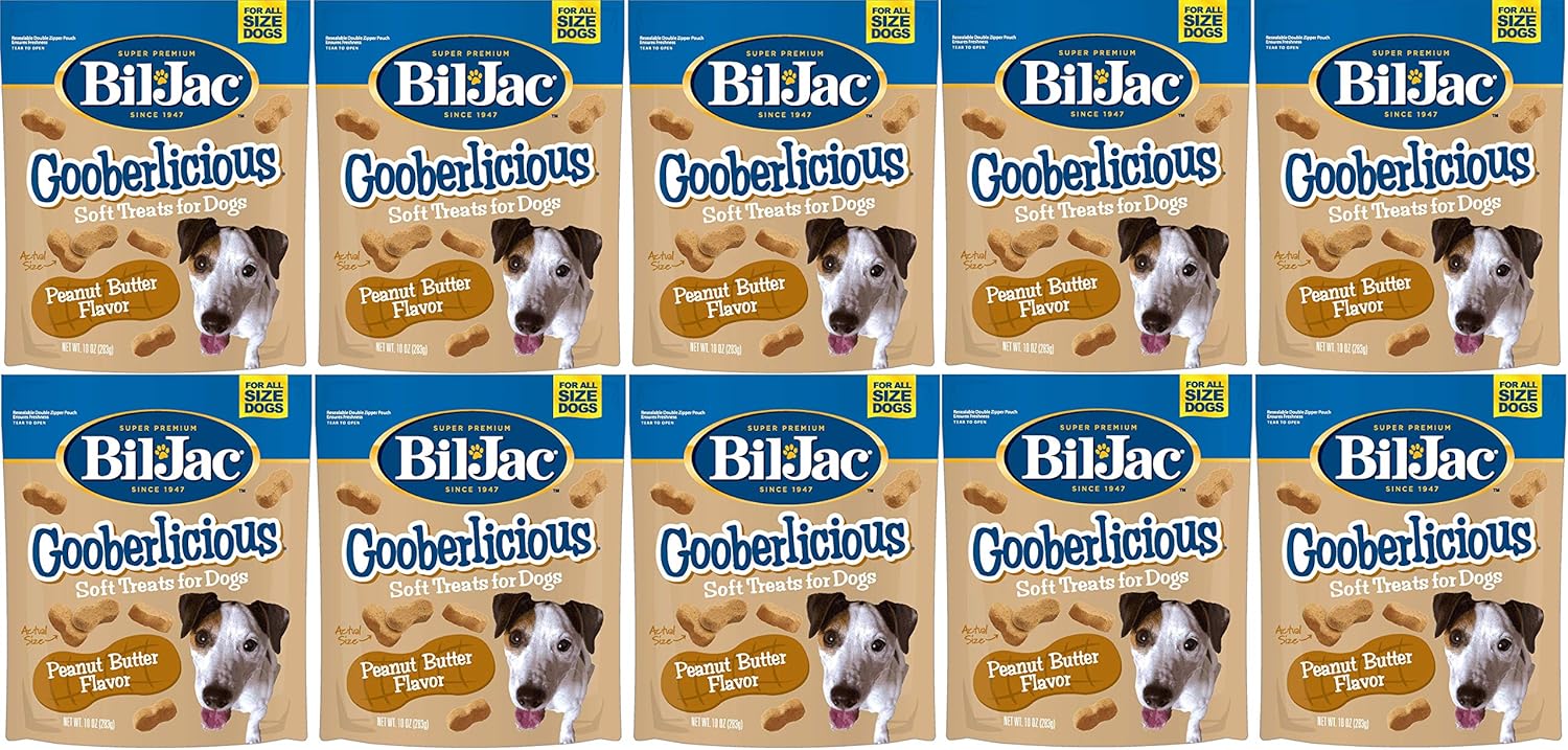 (10 Pack) Bil-Jac Little Gooberlicious Dog Treats, Peanut Butter, 4 Ounces each