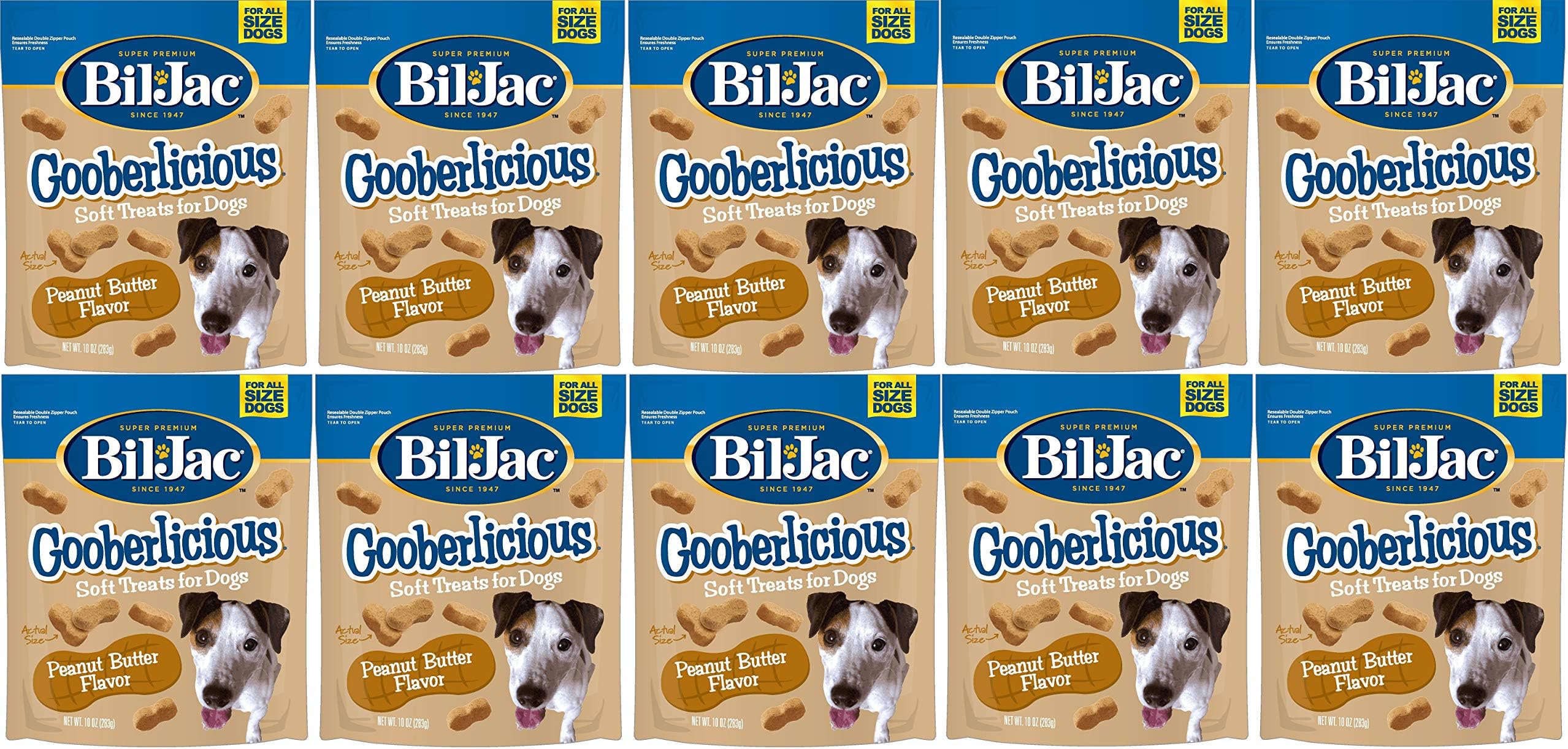 Bil-Jac Dog Treats - Gooberlicious Dog Treats Chicken Liver Soft Puppy Training Treat Rewards, 4oz Resealable Double Zipper Pouch (10-Pack)