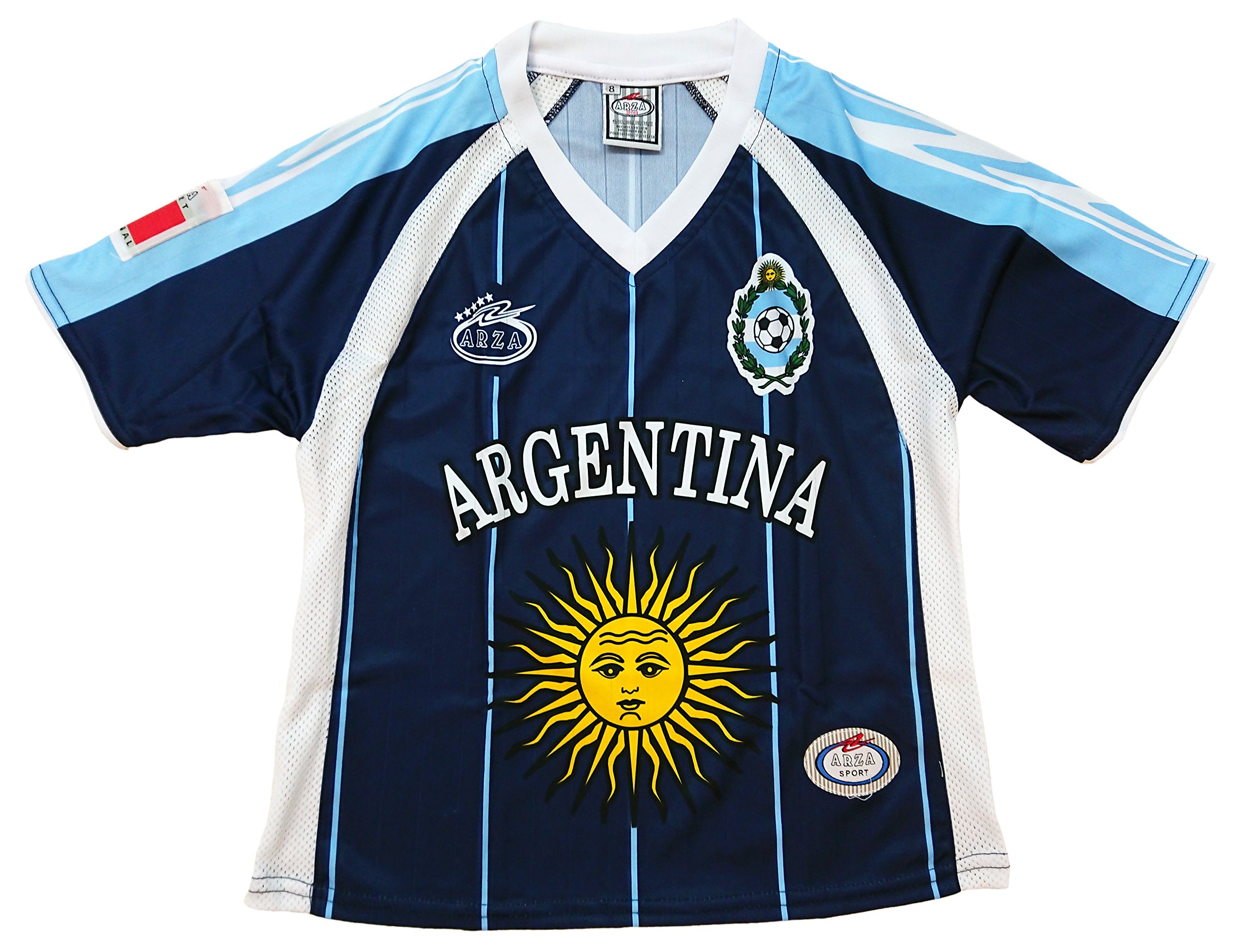 ARZA Argentina Home Youth Soccer Uniform (14, Blue)