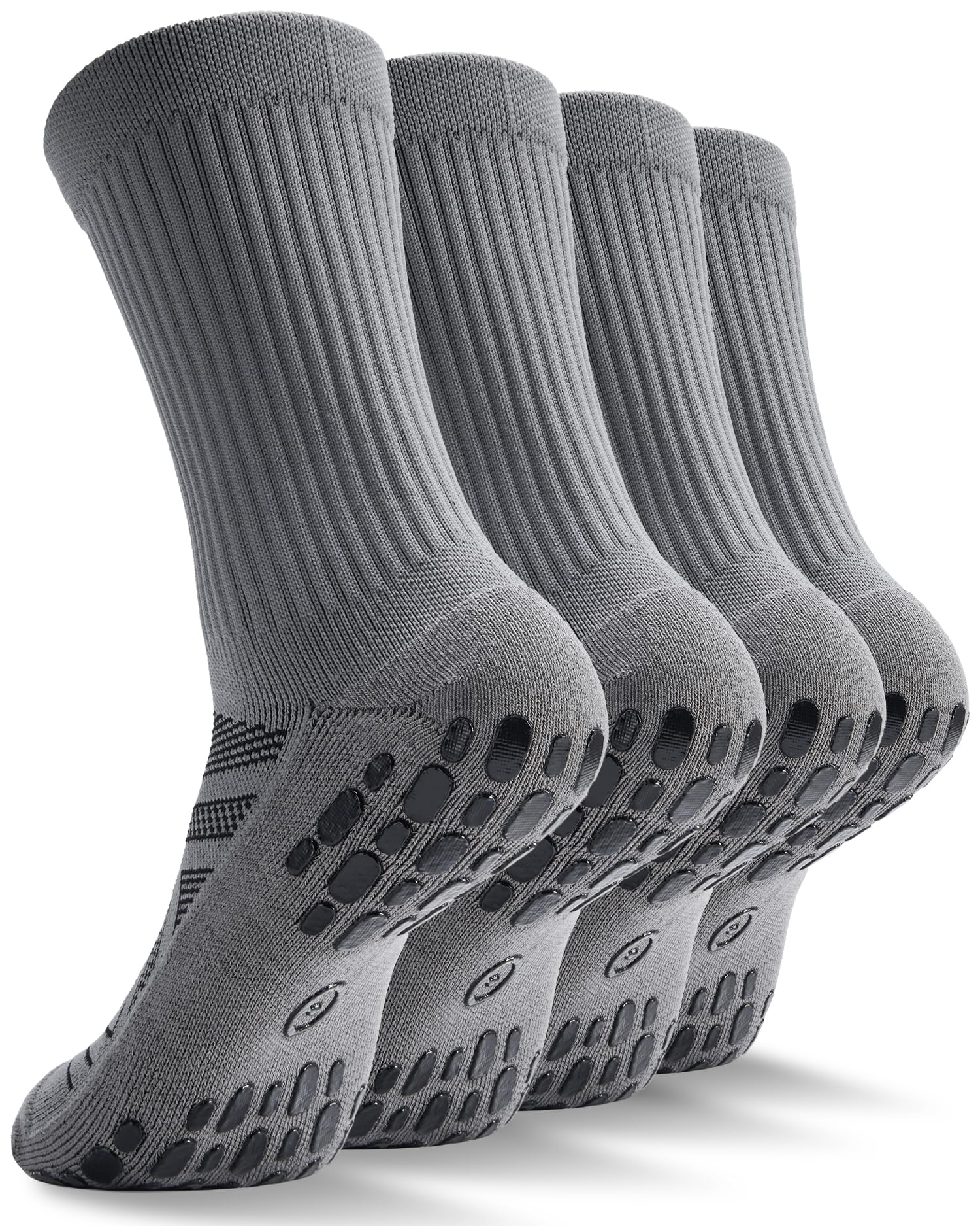Grip Socks Soccer - Cushioned Non-Slip Grippy for Men & Women Athletic - Barre Hospital Sticky Slipper Socks