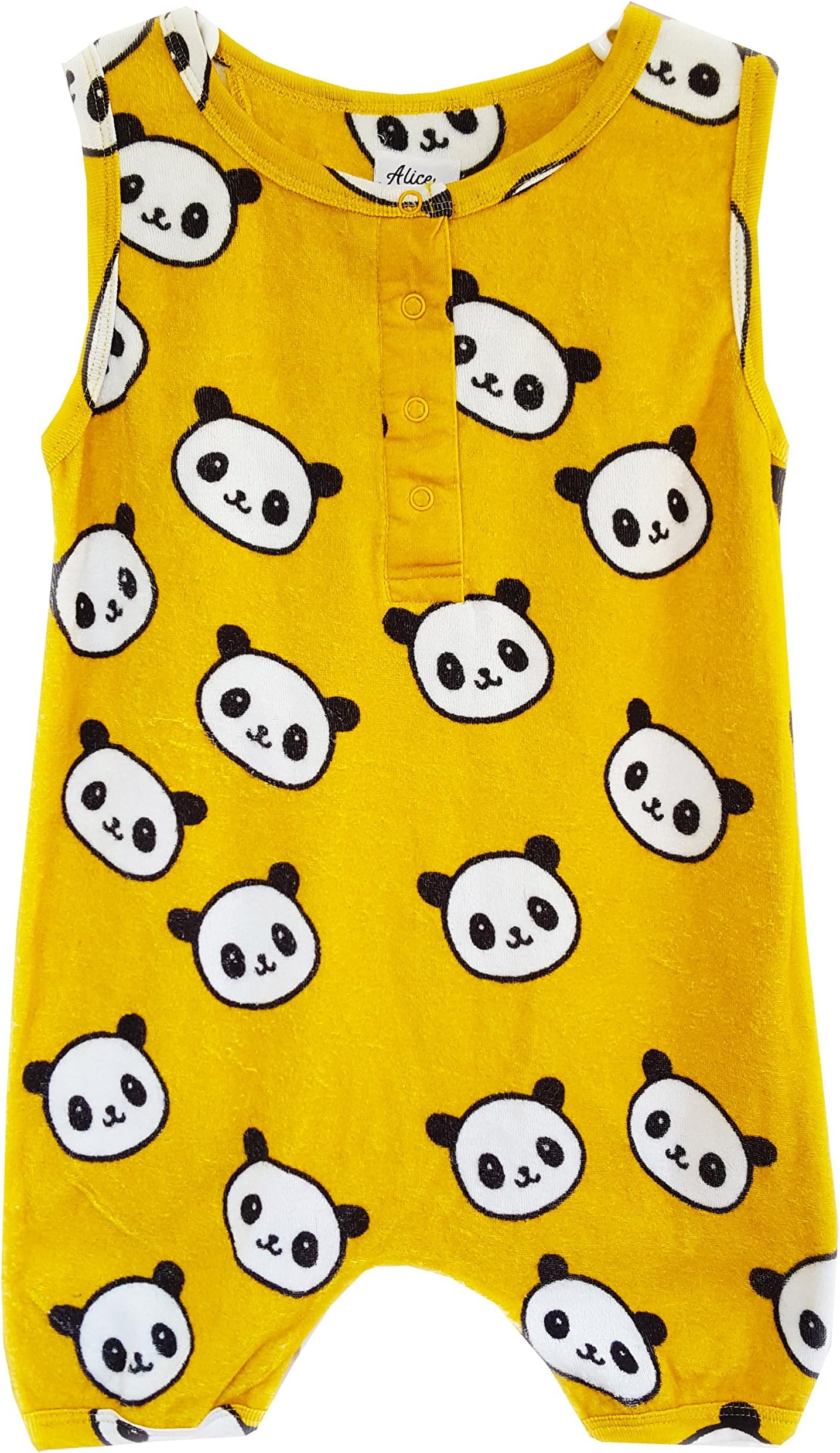 Kaydee Baby Alice + Eddie Terry Shorts Panda Print Romper - Ages 18 Month to 5T - for Boys and Girls