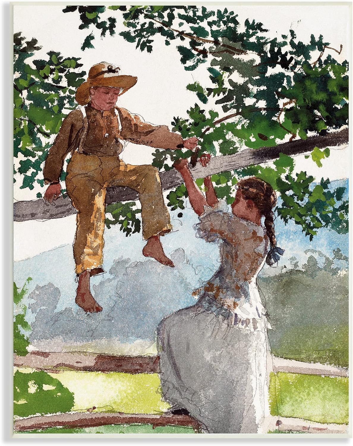 Stupell Industries Children Playing Climbing Tree Traditional Clothing, Design by Lettered and Lined