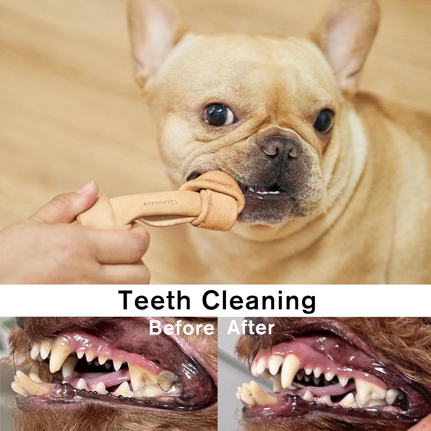 天然皮革犬用噛むおもちゃ 野菜タンニンなめし (Mサイズ(25-55ポンド))