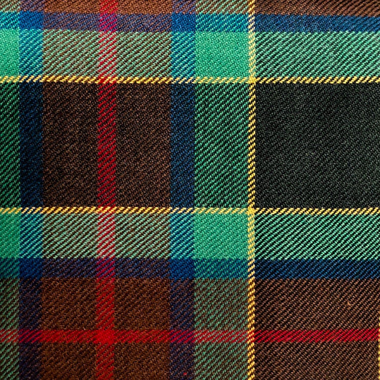 Irish Tartan Fabric Material Medium Weight County Waterford Irish Plaid Pure New Wool 1 Metre