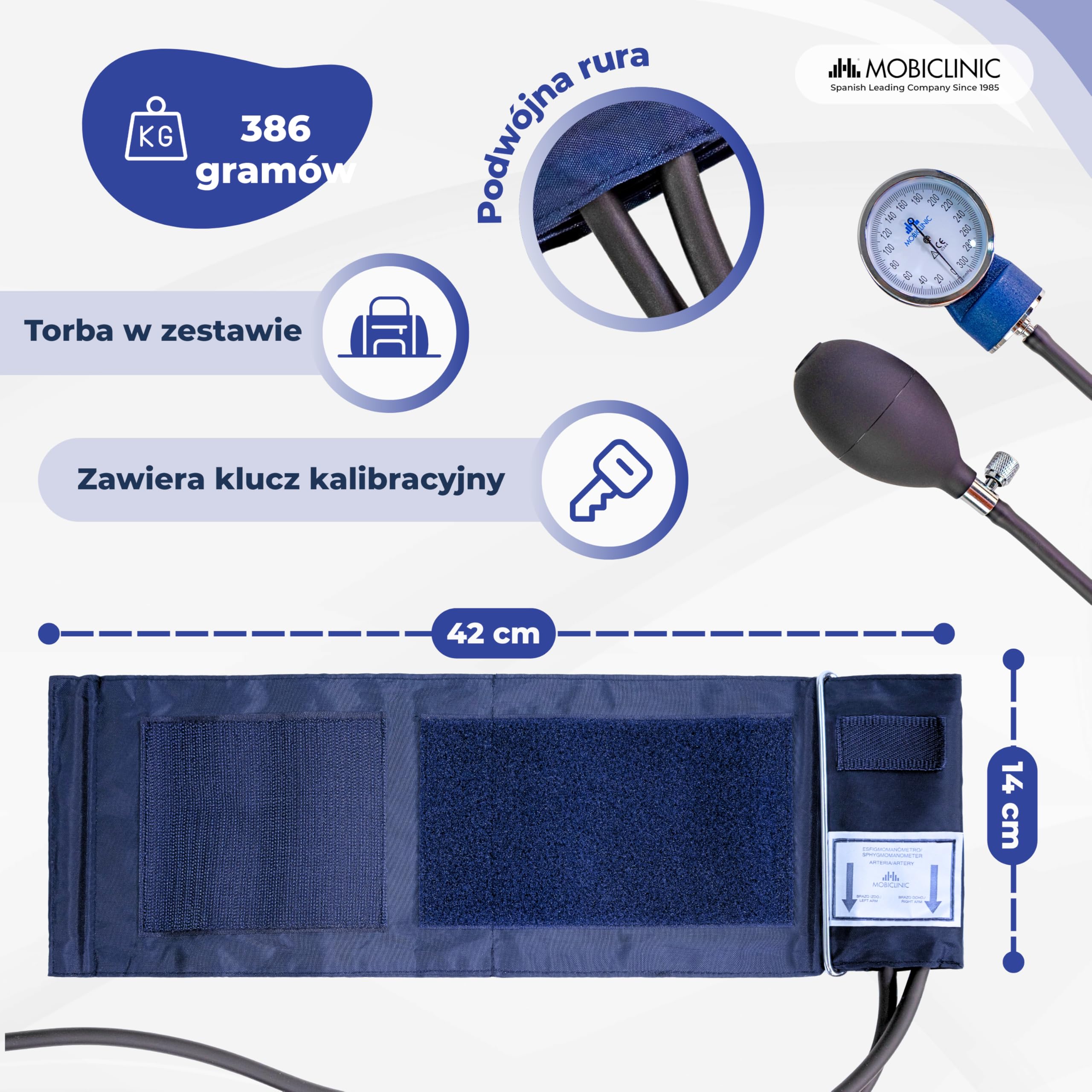 Mobiclinic, Aneroid ciśnieniomierza, Pomiar ciśnienia krwi, Marka hiszpański, Precision pump gumy, Lekkie, Łatwe w użyciu, Arm, Niebieski