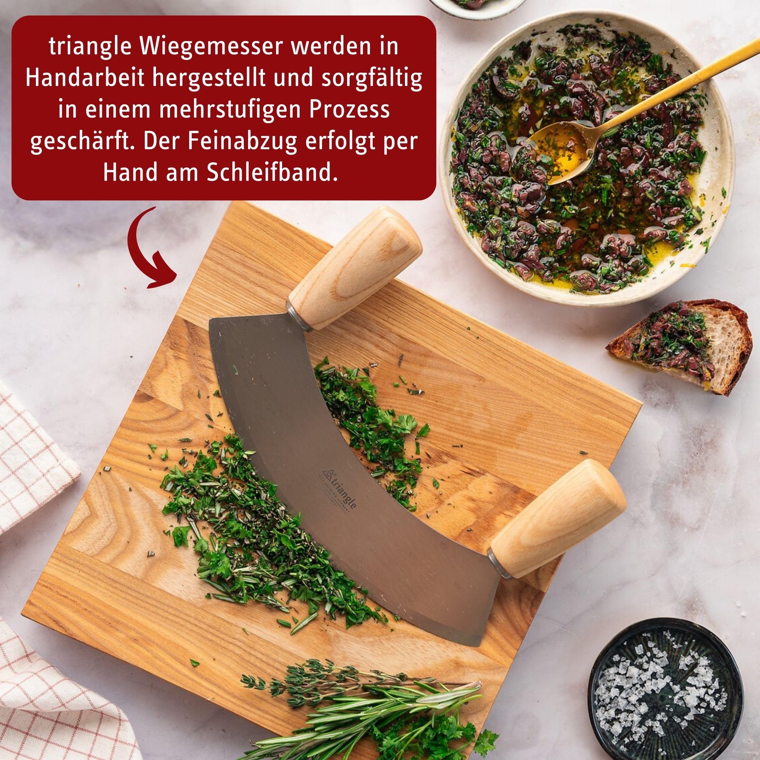 Wiegemesser Soul 17,5 cm Kernesche Made in Solingen Germany gehärtet professionelle Qualität Kräutermesser