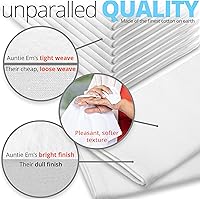 Vista 2 de Aunti Em's Kitchen - Servilletas de algodón blanco de 20 x 20 pulgadas, de gran tamaño, 100% natural, a granel para cenas, eventos, bodas, juego