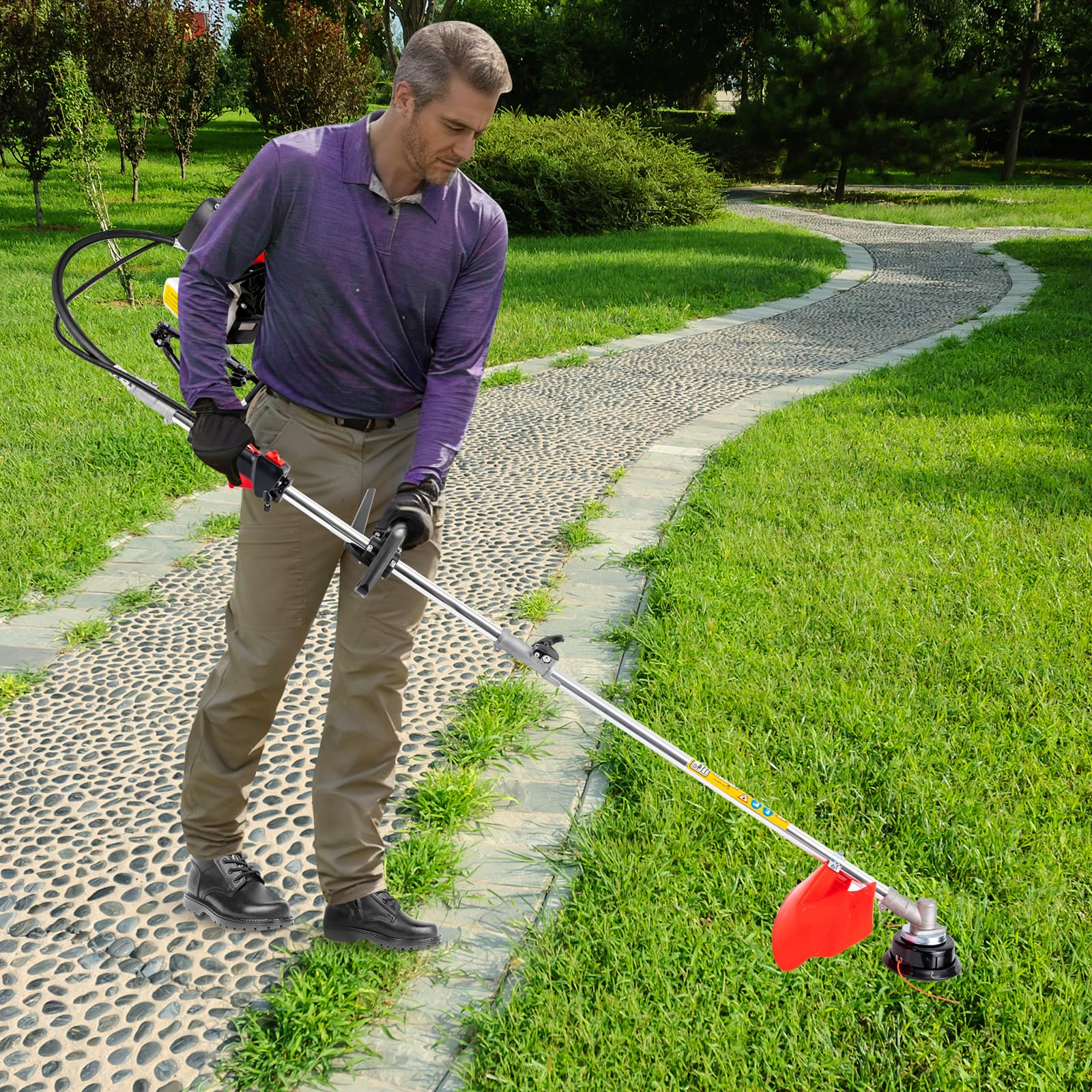 Długotrwały plecak o długim zasięgu, 52 cm³, 4 w 1, podkaszarka do trawy, nożyce do żywopłotu, plecak, długi zasięg, benzyna, wielofunkcyjne urządzenie ogrodowe