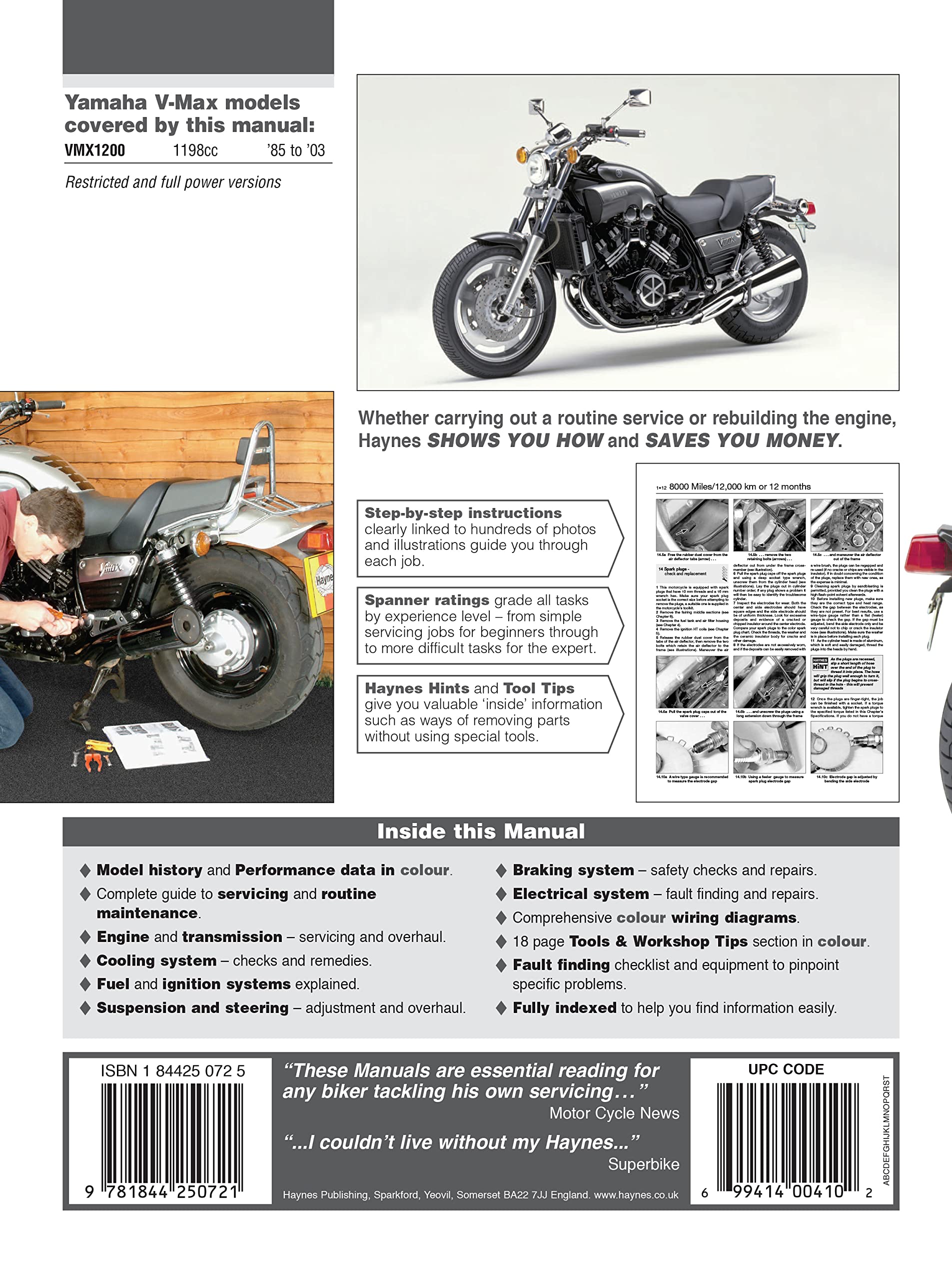Yamaha V-Max (85 - 03) Haynes Repair Manual (Haynes Service