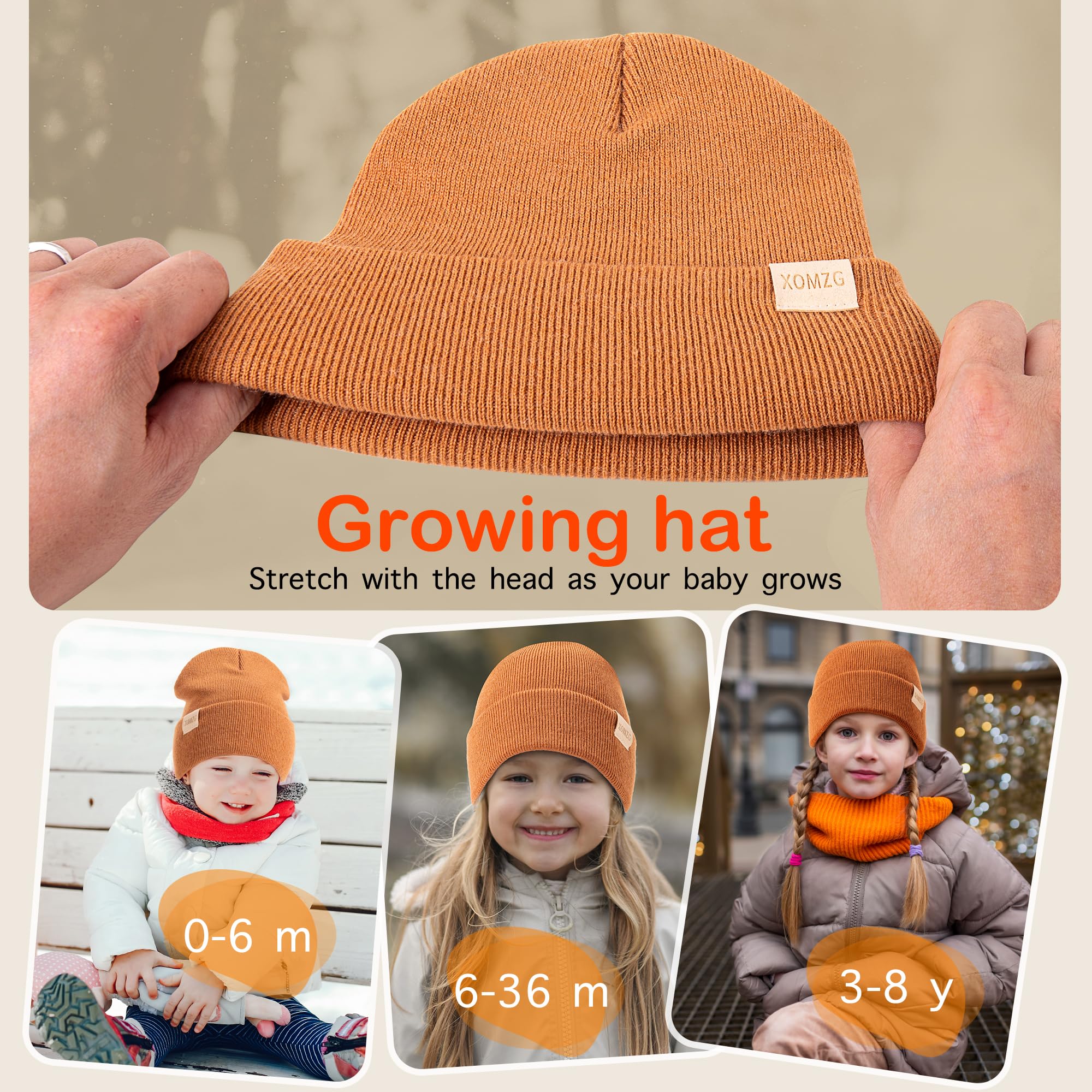 Toddler Beanie Kids Winter Hats Infant Warm Knit Cap Newborn Winter Warm Hat for 0-36 Month Boys Girls