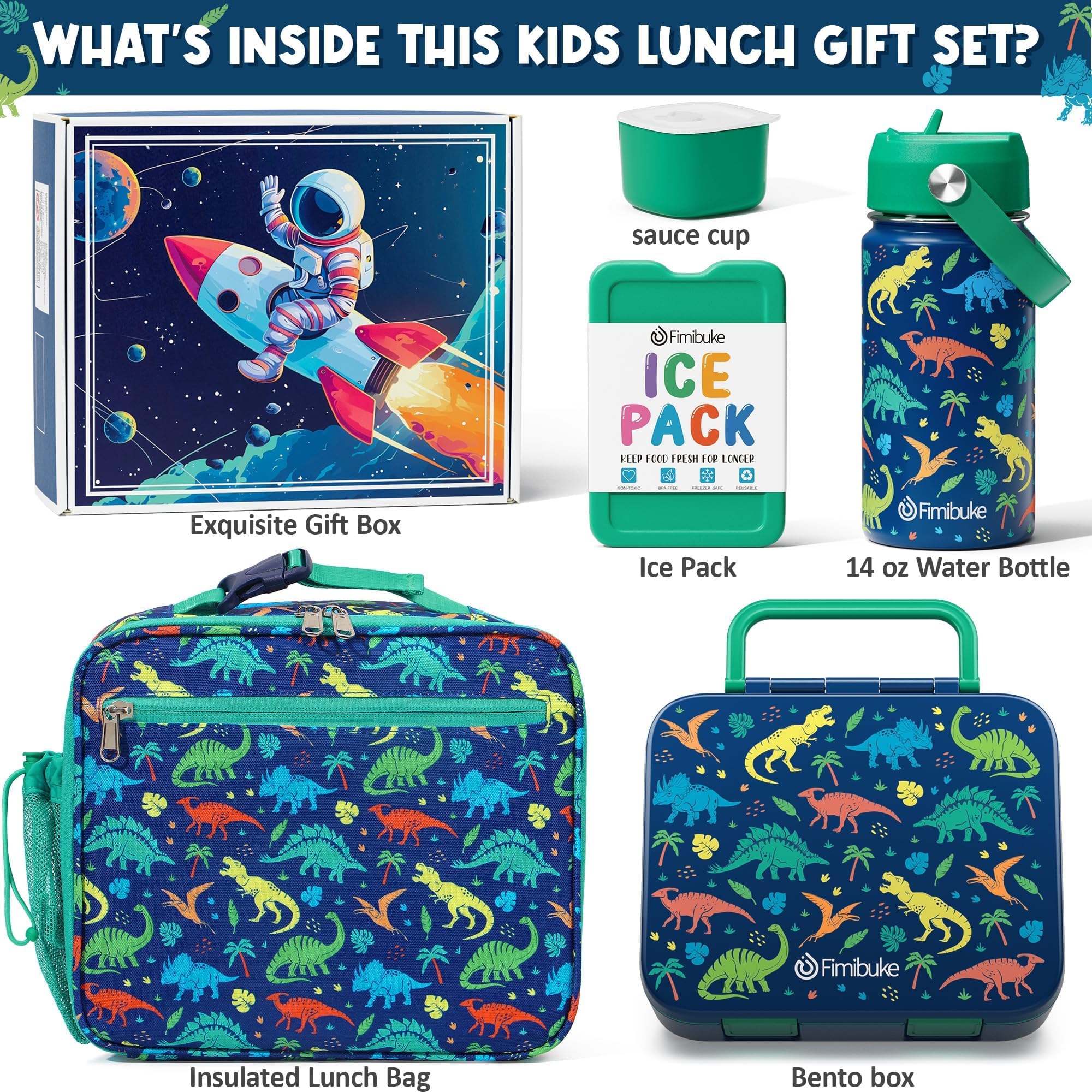 Fimibuke Bento-Lunchbox für Kinder – Kleinkind Jungen Snack Bento Box Container