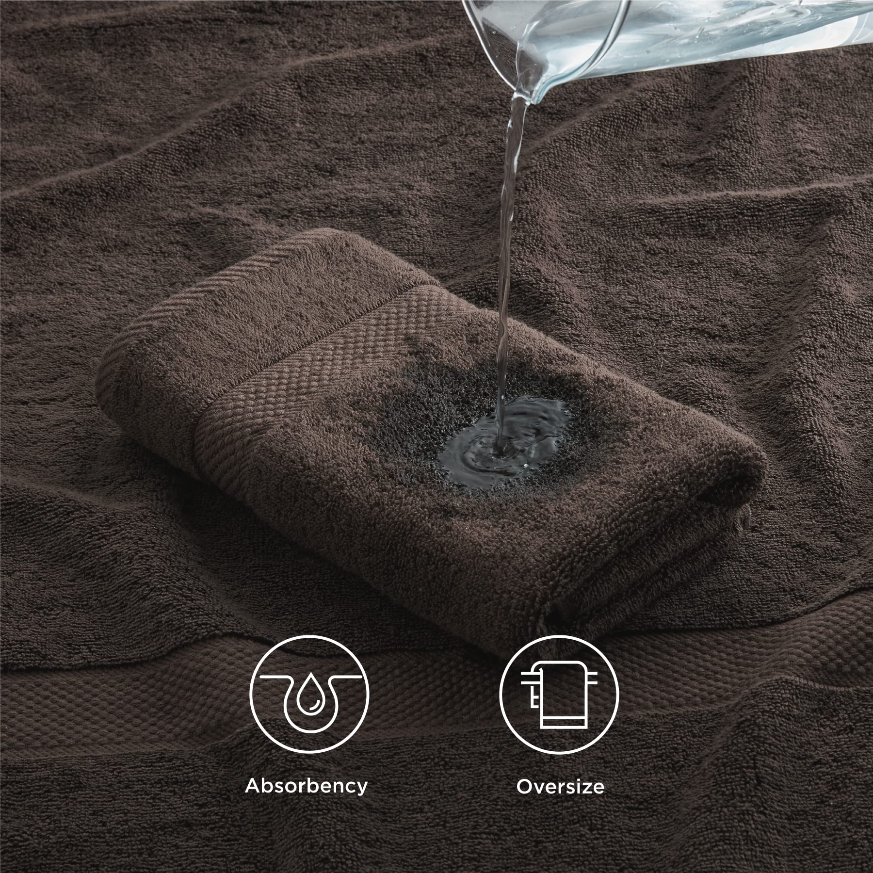 Bedsure Grey Bath Towels Set for Bathroom - 2 Bath Towels, 2 Hand Towels, 6 Washcloths, Cotton Hotel Quality Absorbent 10 Pack Bath Linen Towel Sets