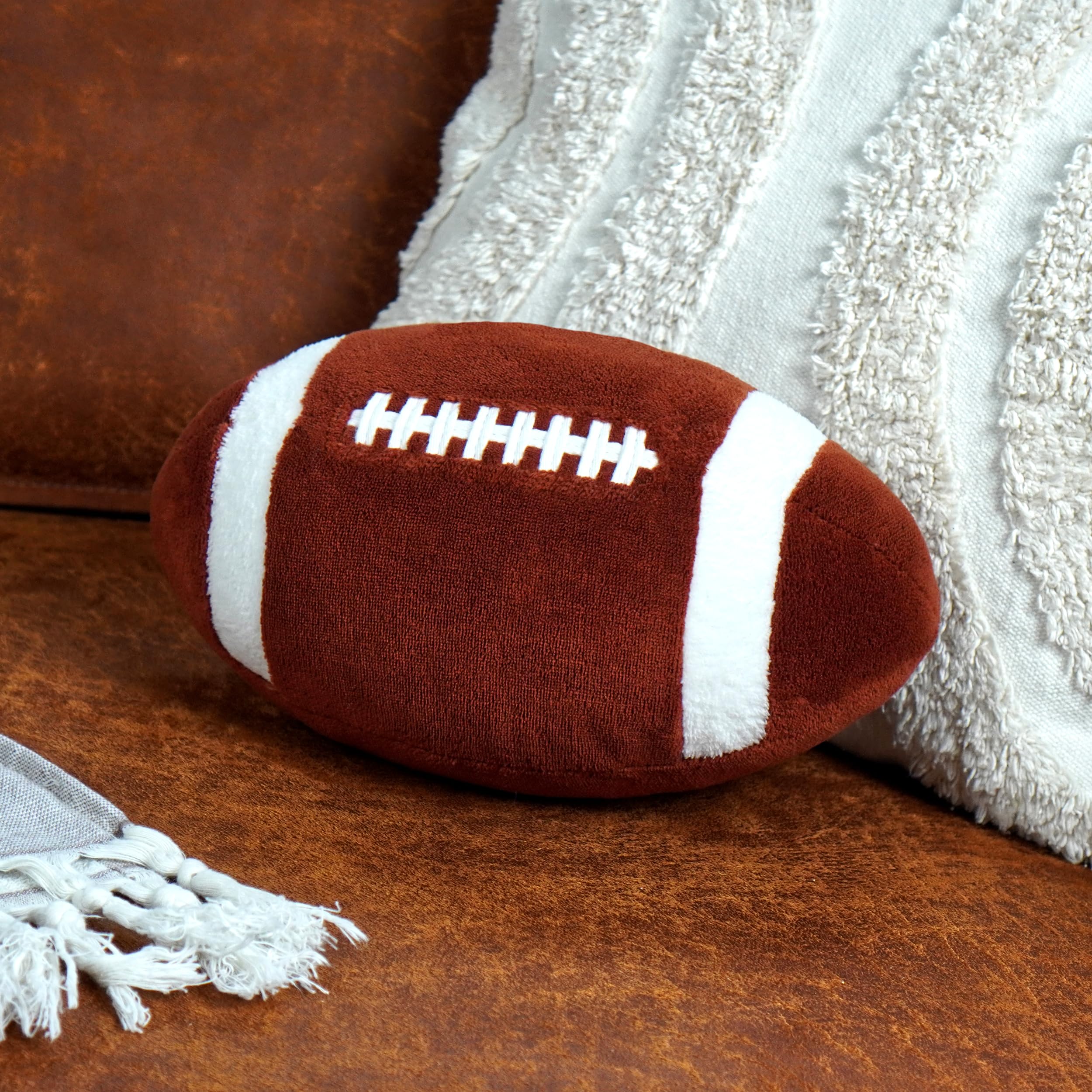 40YARDS American Football poduszka (wierna skali) – Futbol Indoor – miękka pluszowa poduszka jako dekoracja futbolowa na sofę lub prezent futbolowy dla fanów