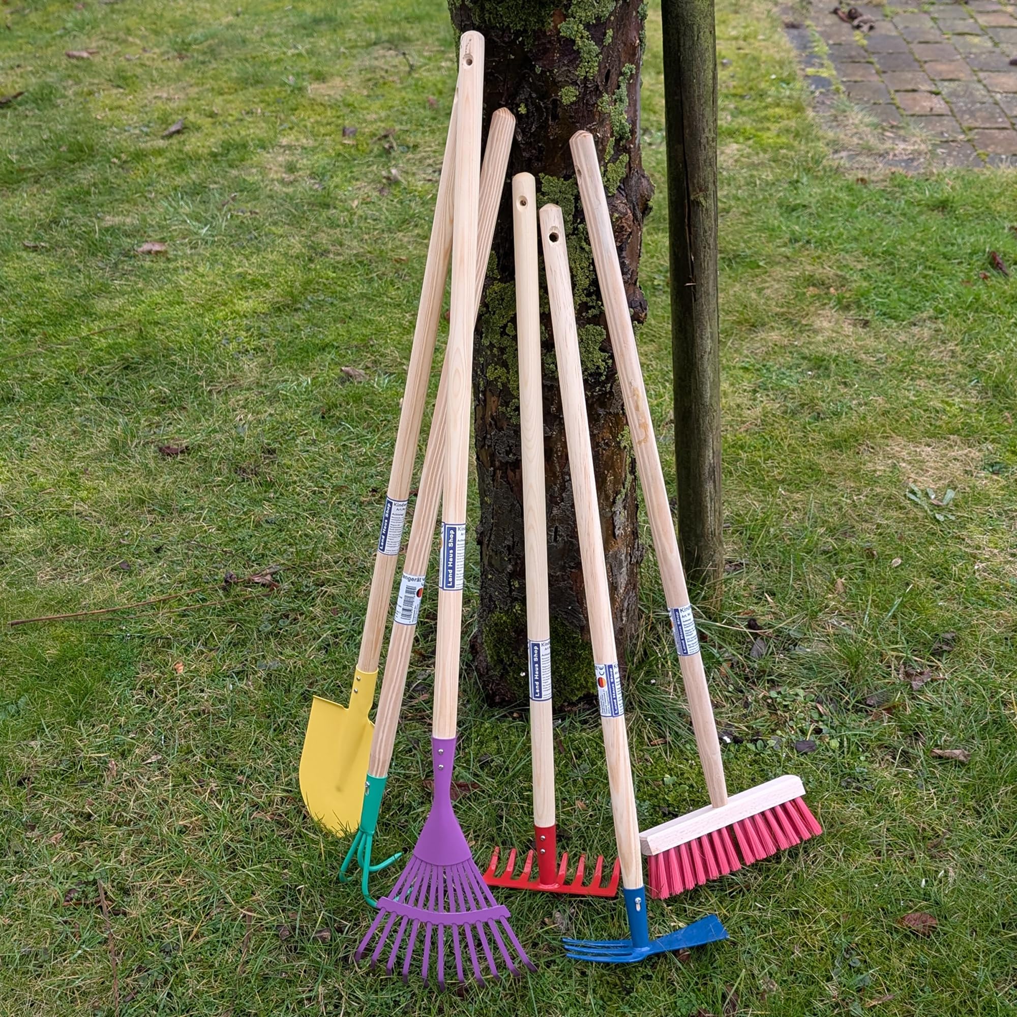 Kinder Gartengeräte Set 6 Teile Besen Harke Rechen Schaufel Spielzeug