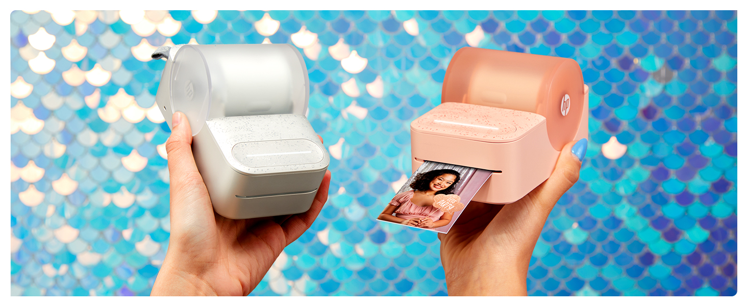 HP Sprocket Panorama Instant draagbare kleurenlabel- en fotoprinter grijs startpakket met koffer en HP zinkrol, Starter Bundle, Grey