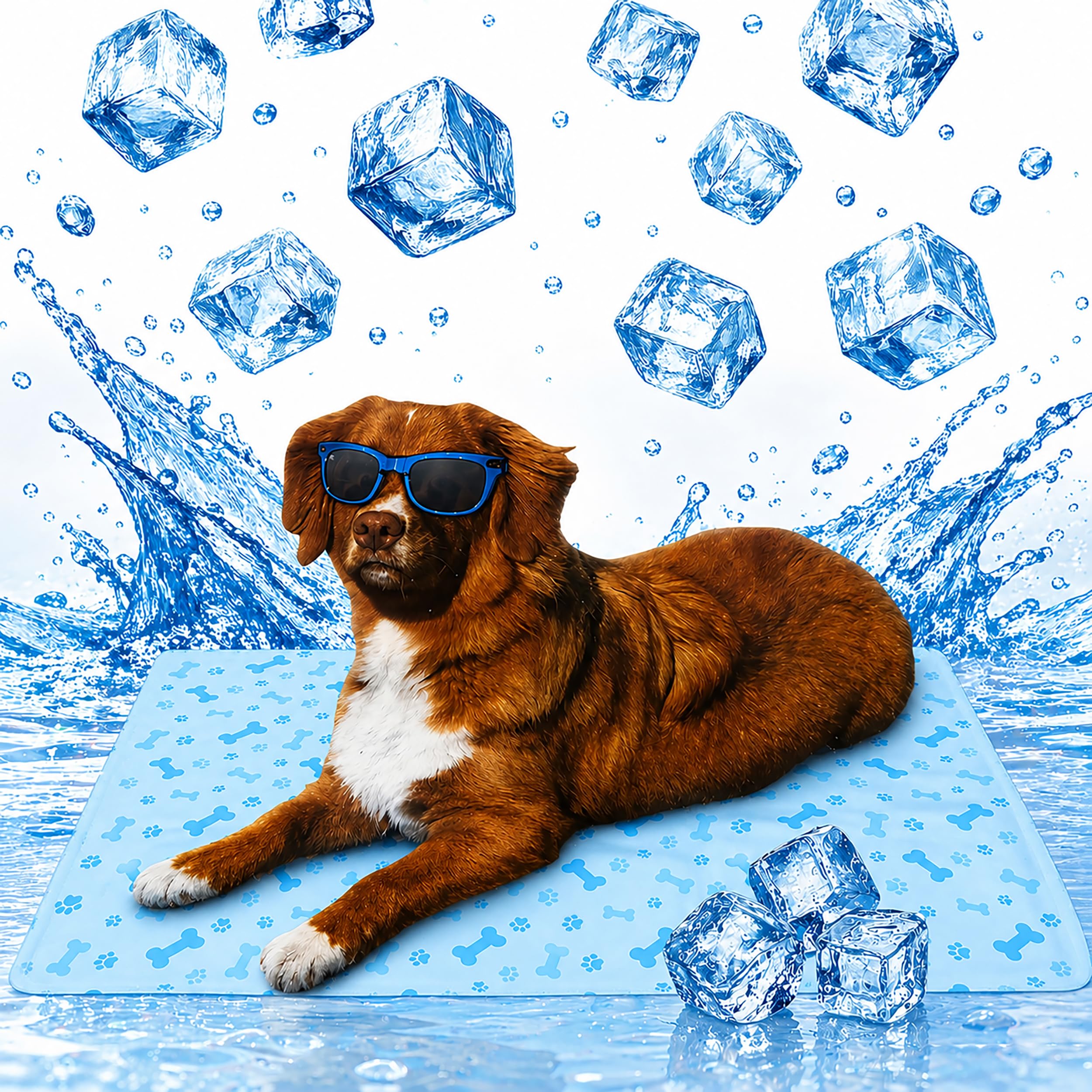 BESCH Alfombrilla Refrescante para Mascotas, Esterilla Refrigerante Autorefrigerante con Gel, Colchoneta Fresca para Perros y Gatos, Uso Verano Interior Exterior 45x60cm