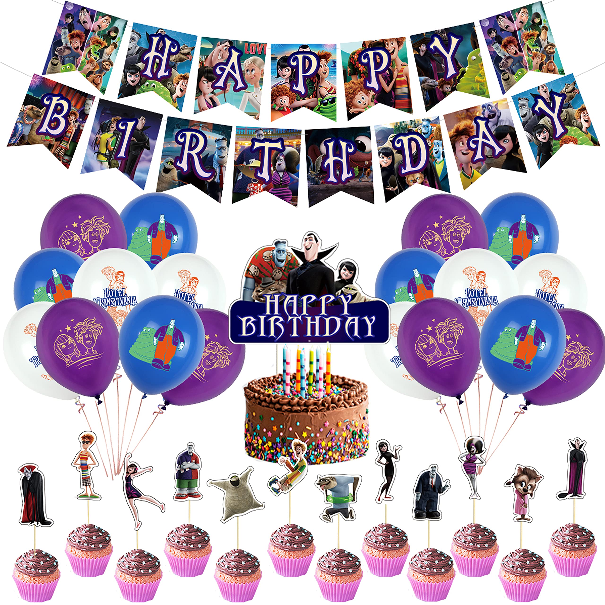 Birthday Decoration Hotel Transylvania Balloons Cake Decorations Happy